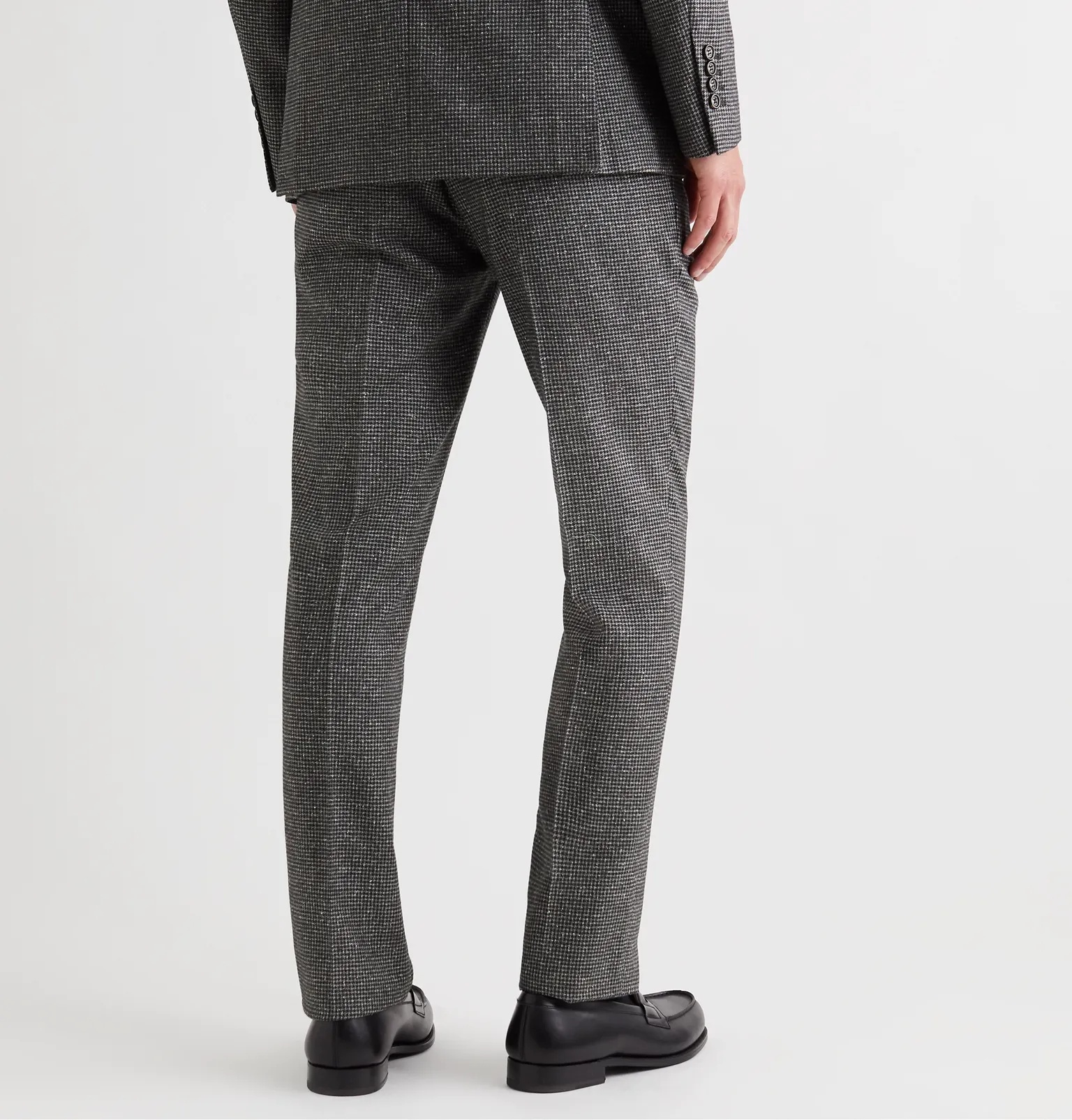 Slim-Fit Houndstooth Wool and Silk-Blend Suit Trousers - 4