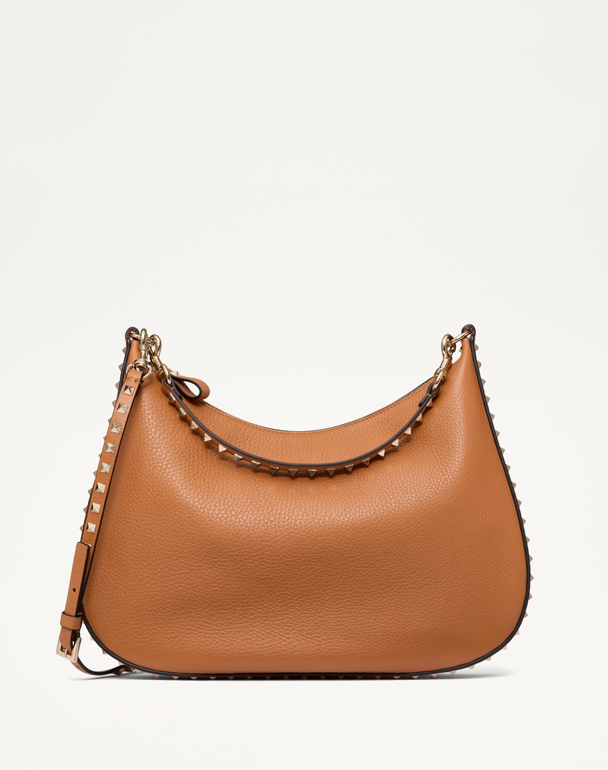 VALENTINO GARAVANI ROCKSTUD HOBO BAG IN GRAINY CALFSKIN - 1