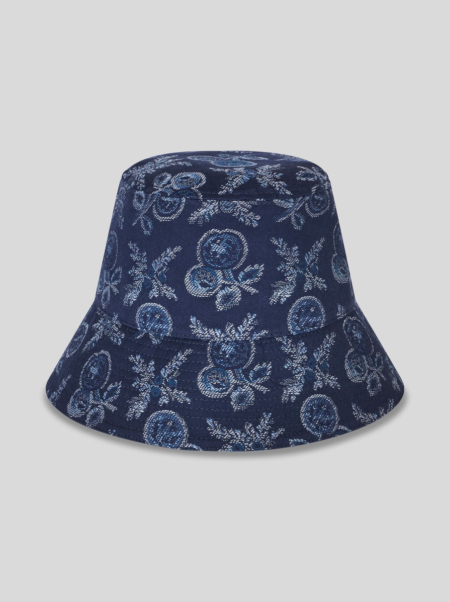 DENIM JACQUARD BUCKET HAT - 1