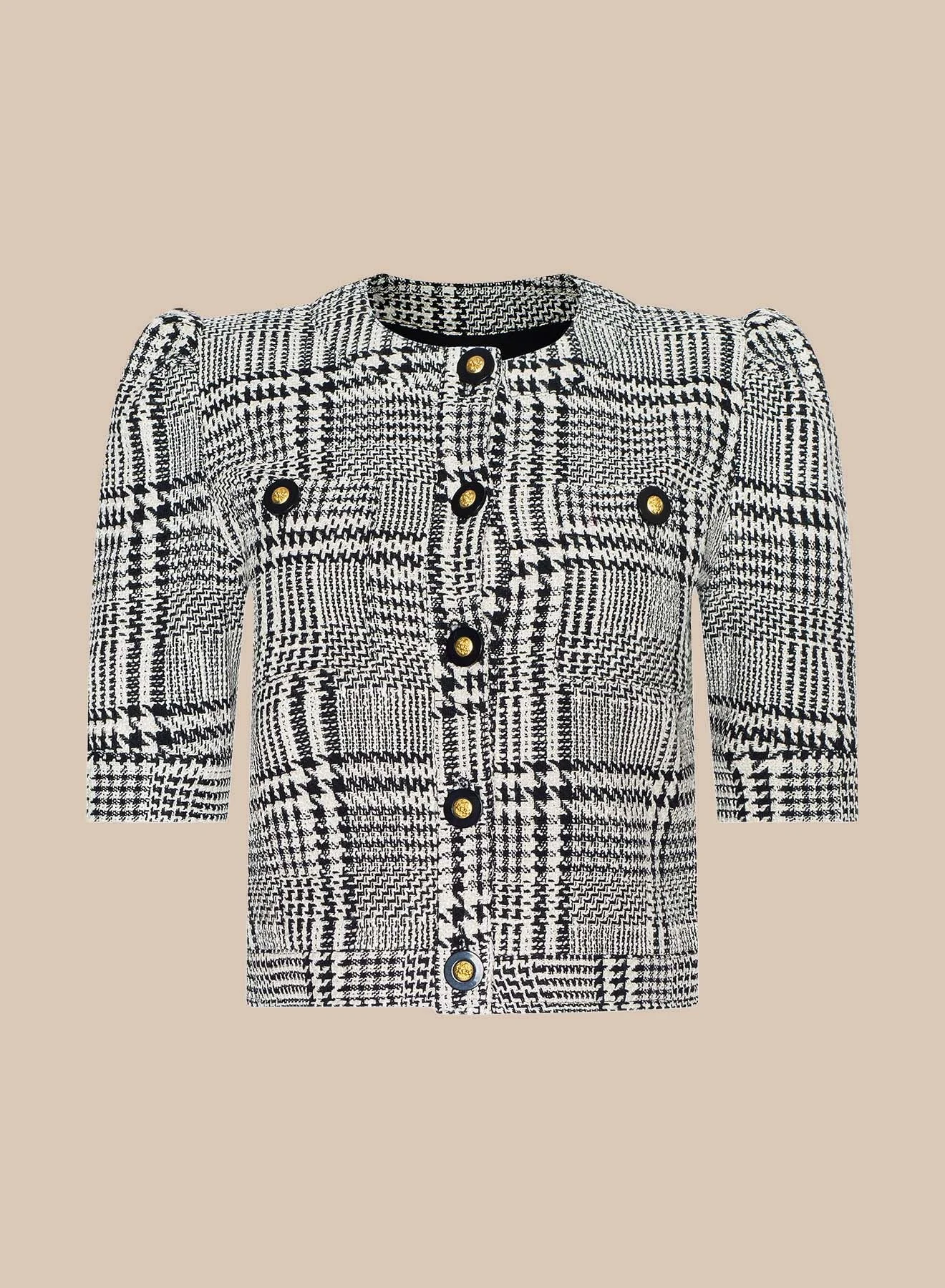 Allegra Cropped Tweed Jacket - 1