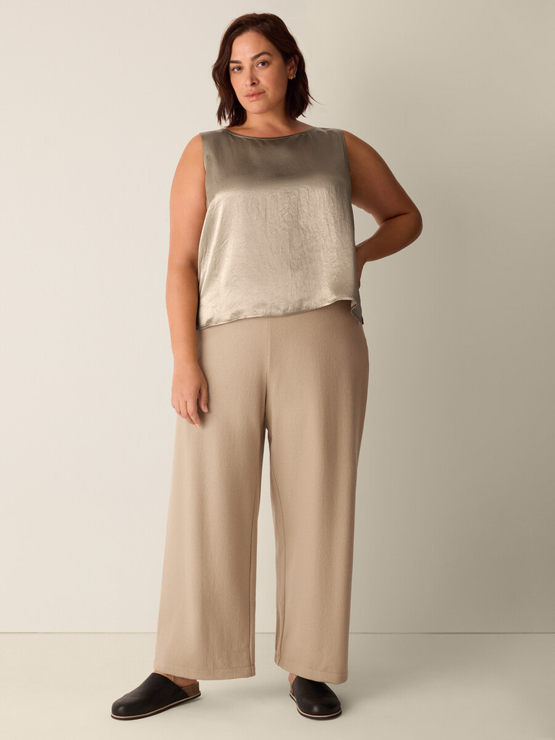 Textured Satin Ballet Neck Tank 6