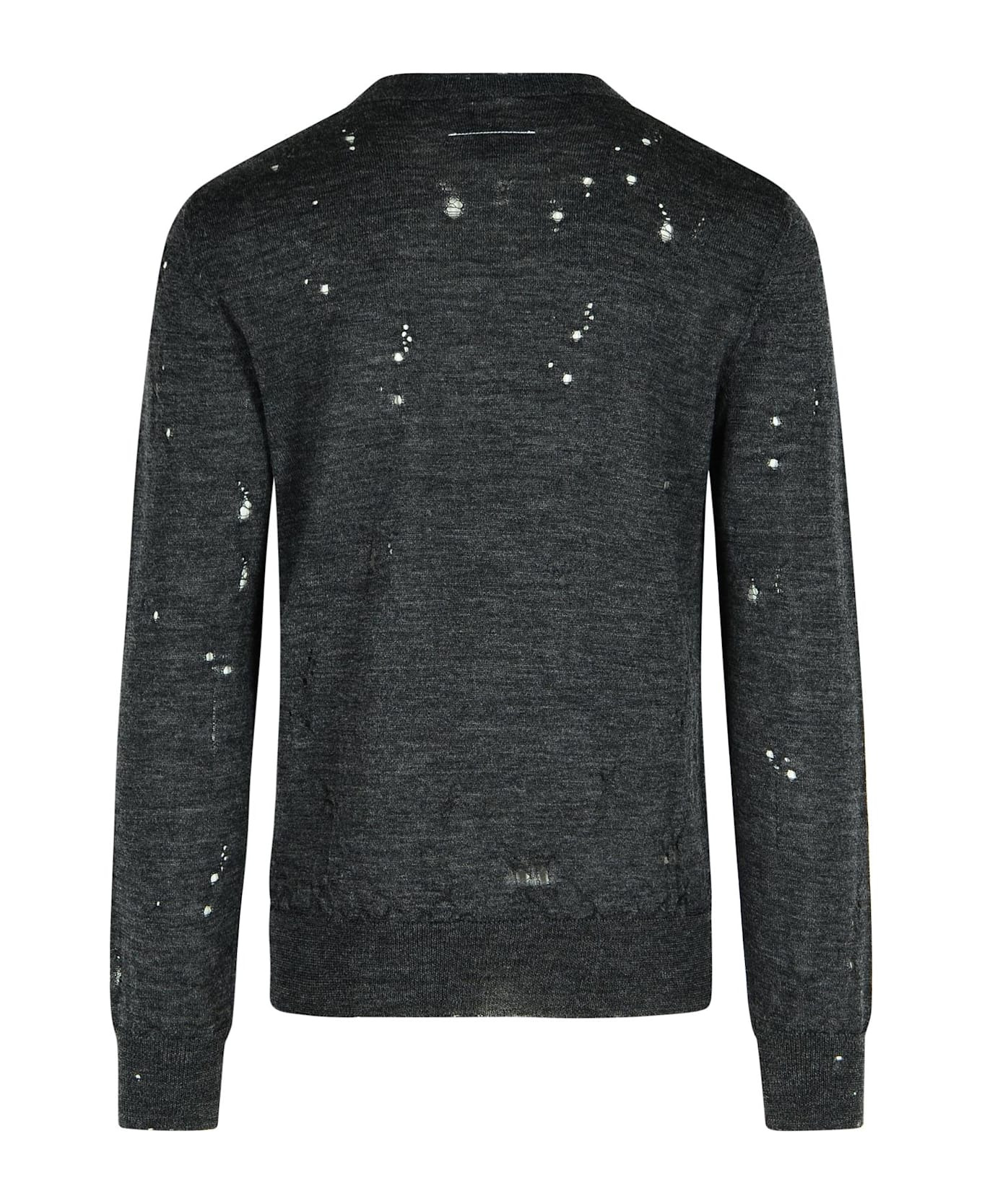 'numeric' Dark Grey Virgin Wool Sweater - 3
