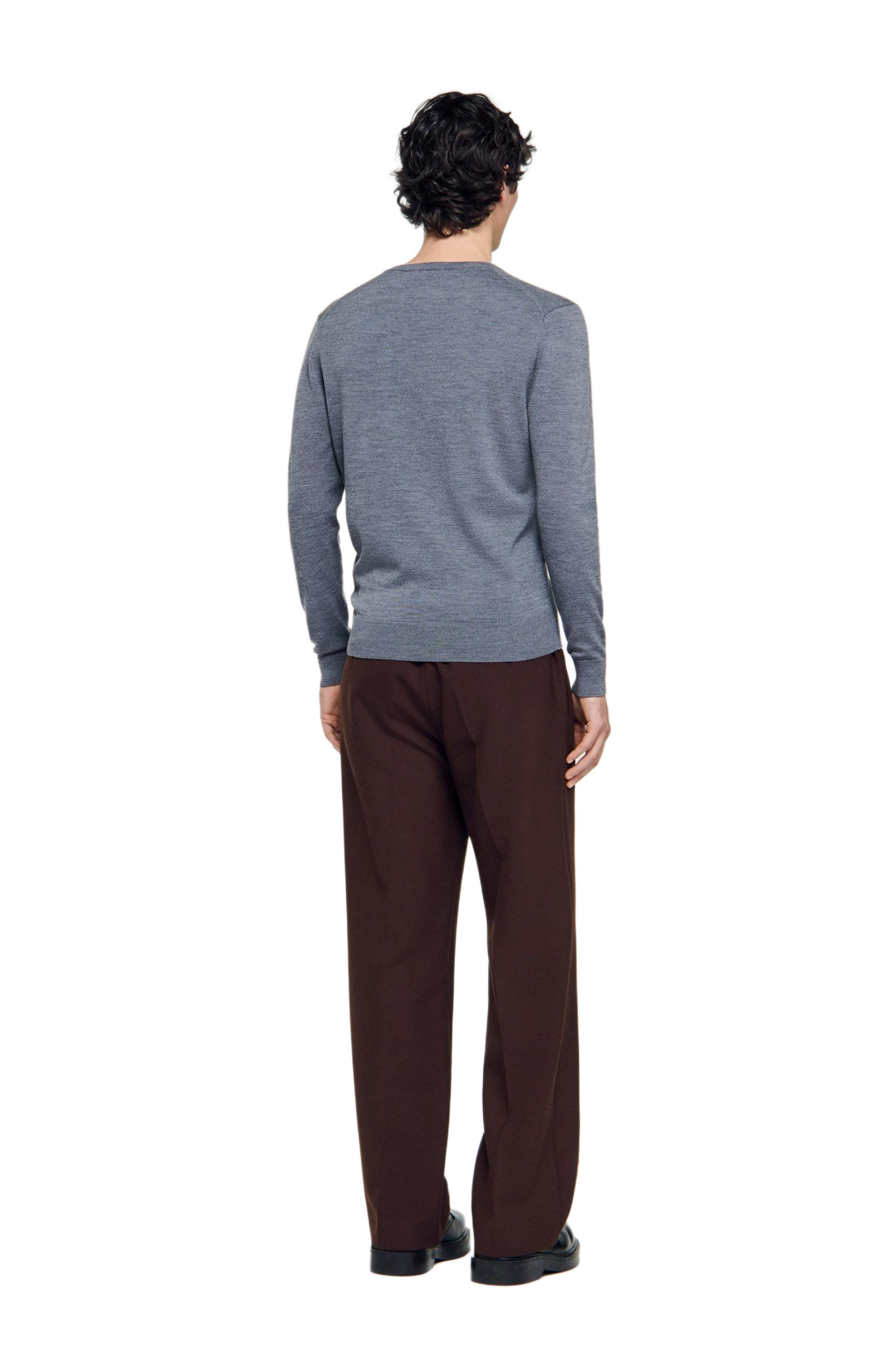 SANDRO Fine wool sweater in Light Grey Chine at Nordstrom - 2