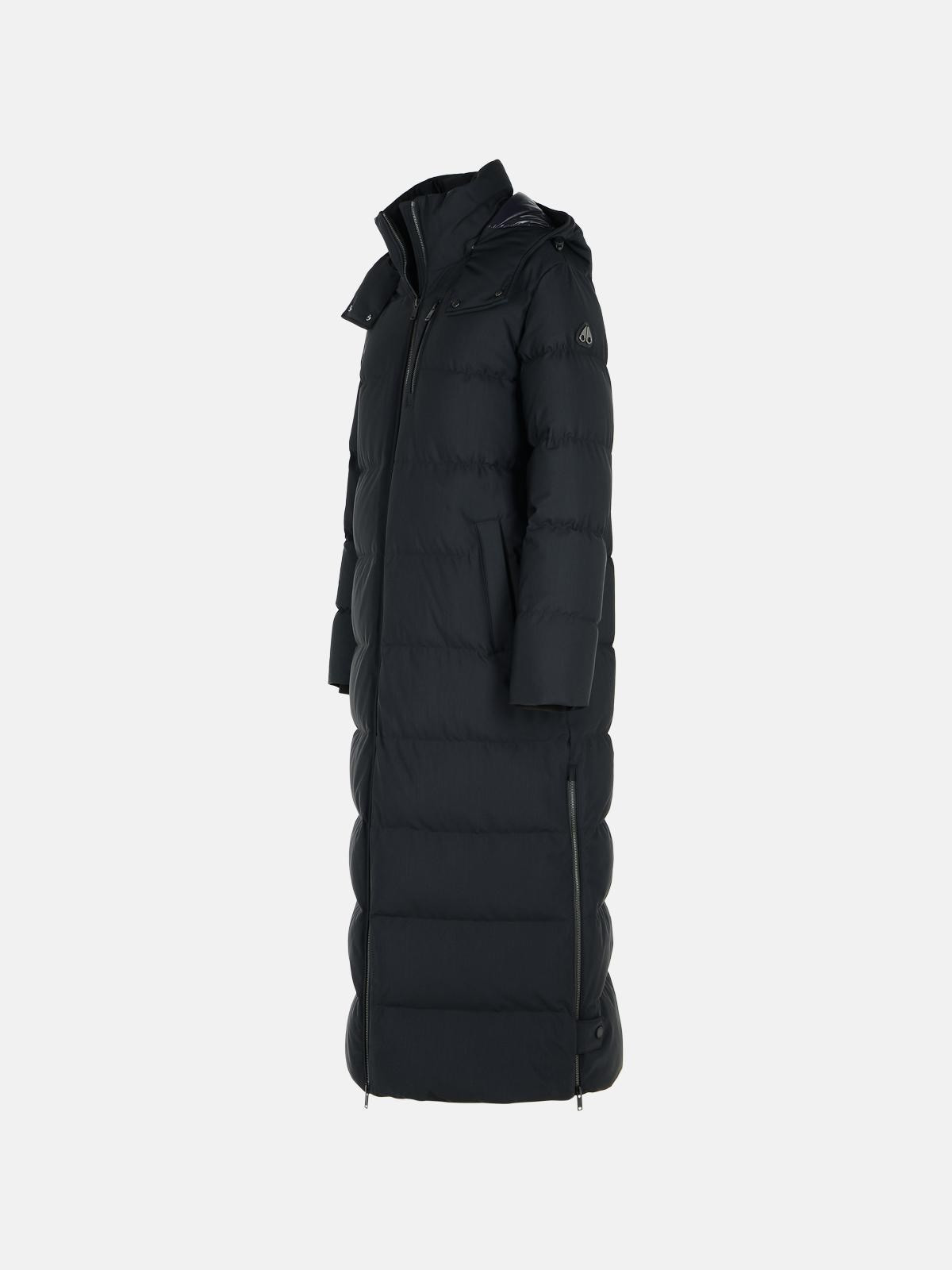 'CHELIA' BLACK POLYAMIDE BLEND PARKA - 2