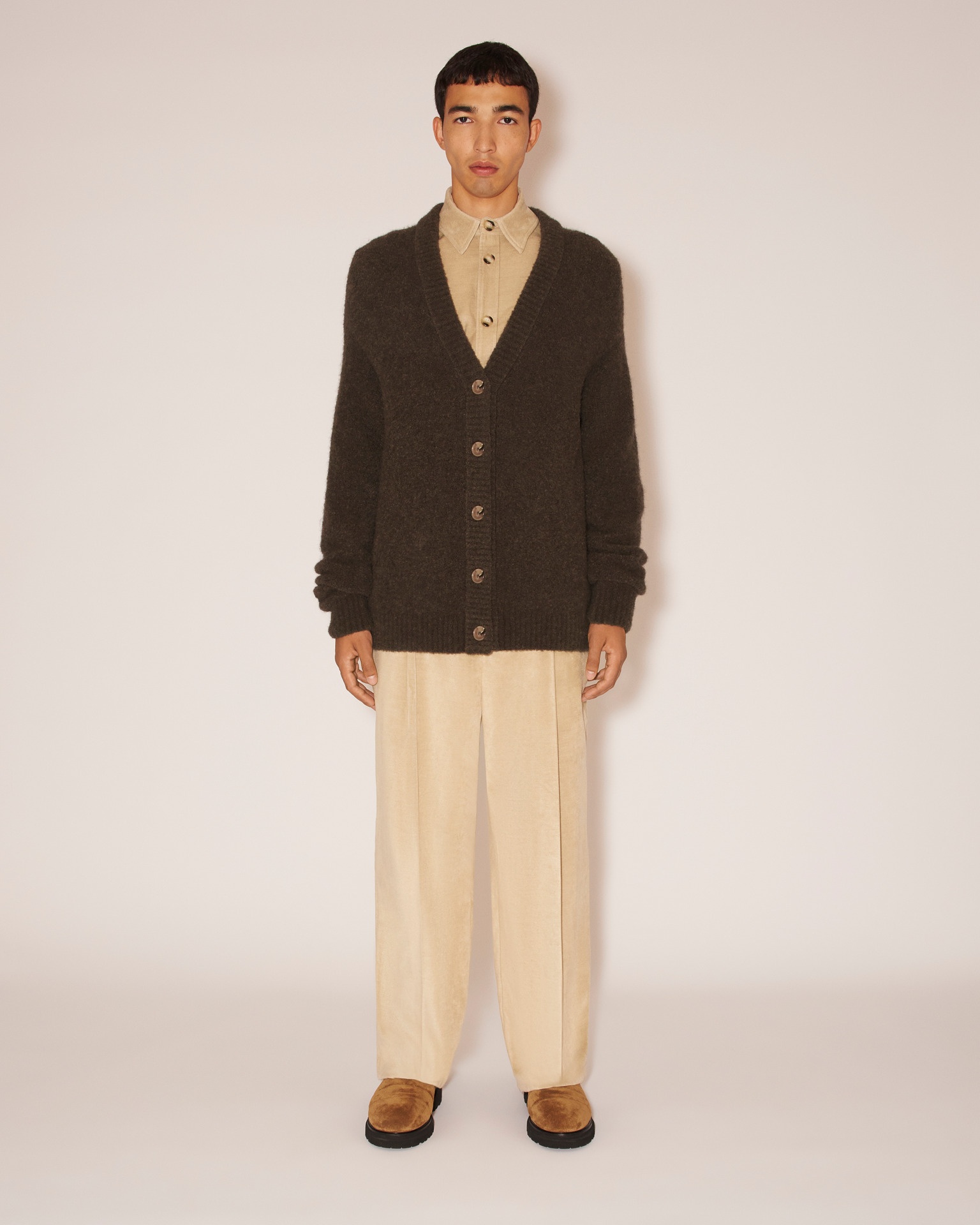 ROVAN - Bouclé cardigan - Gray mink - 2