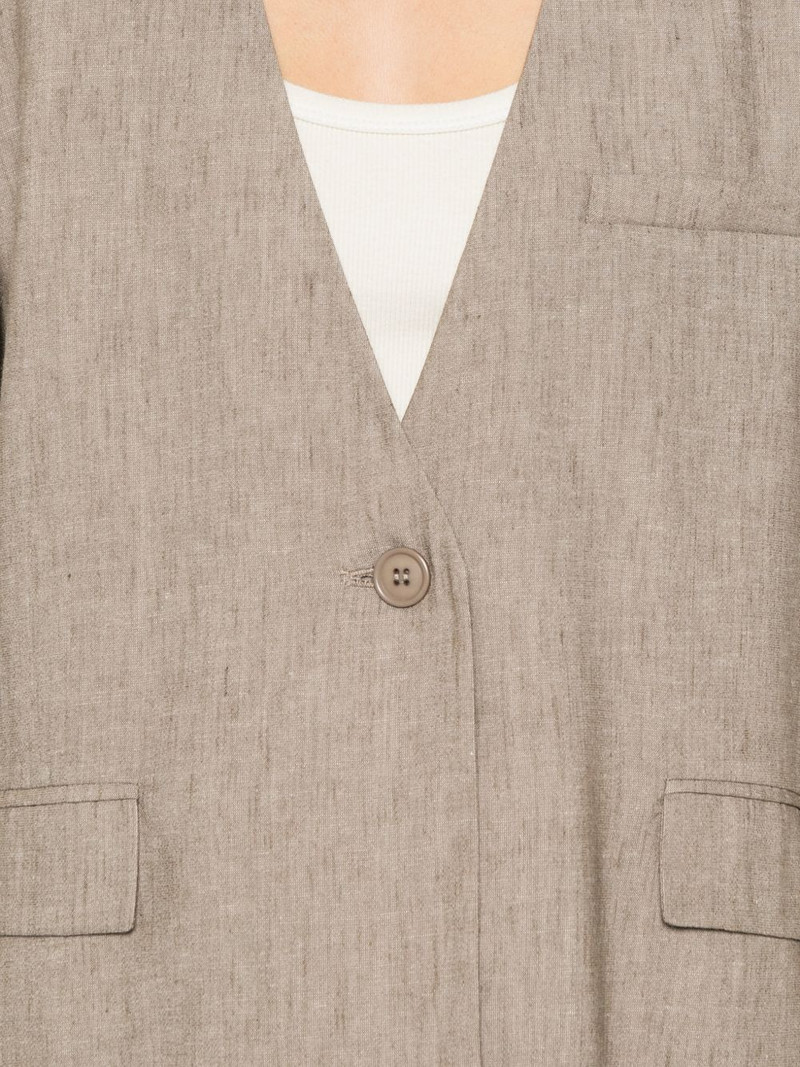 collarless single-breasted blazer 5