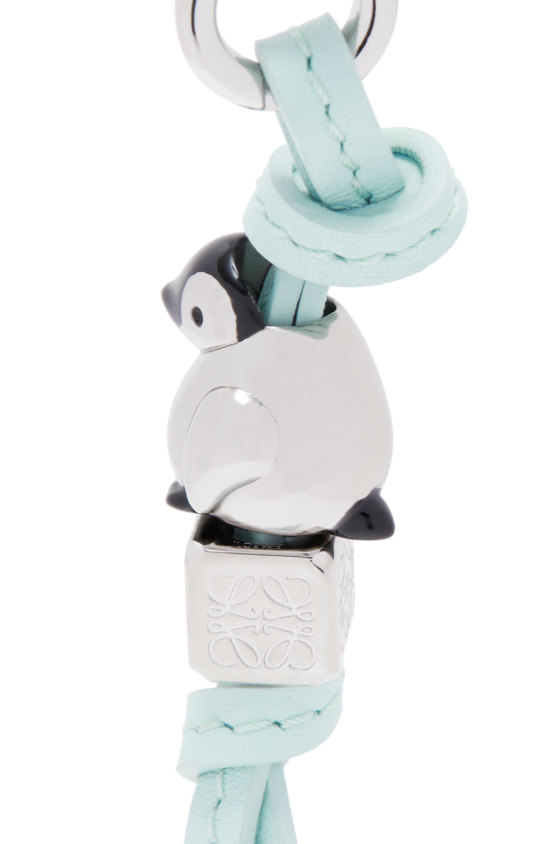 Penguin dice charm in calfskin and brass - 2