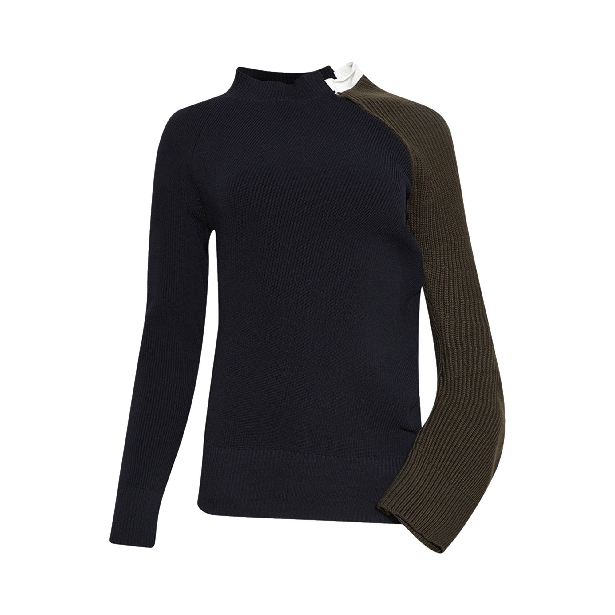 Sacai Knit Sweater 'Navy/Khaki' - 1