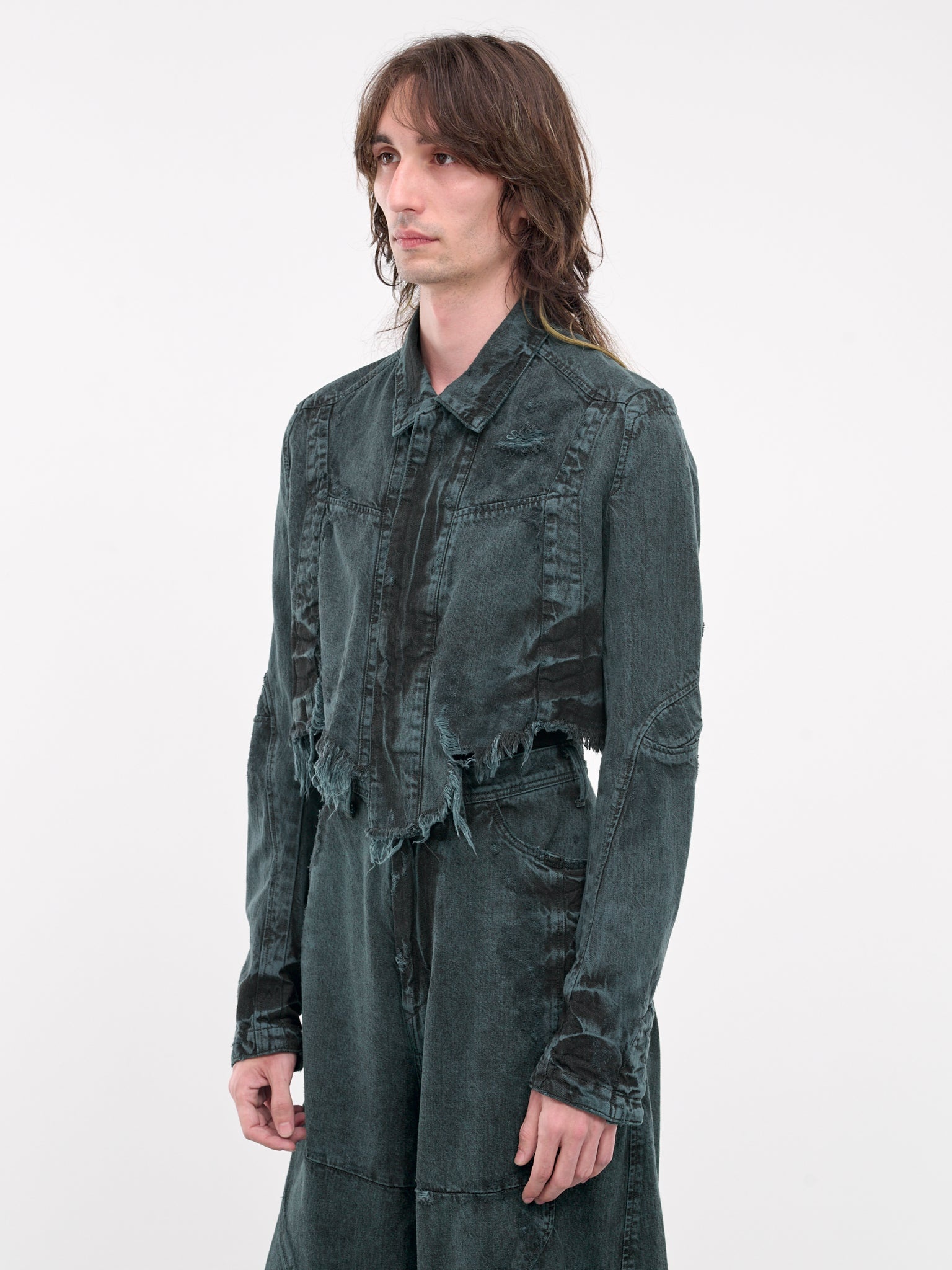 Distressed Crop Denim Jacket - 2