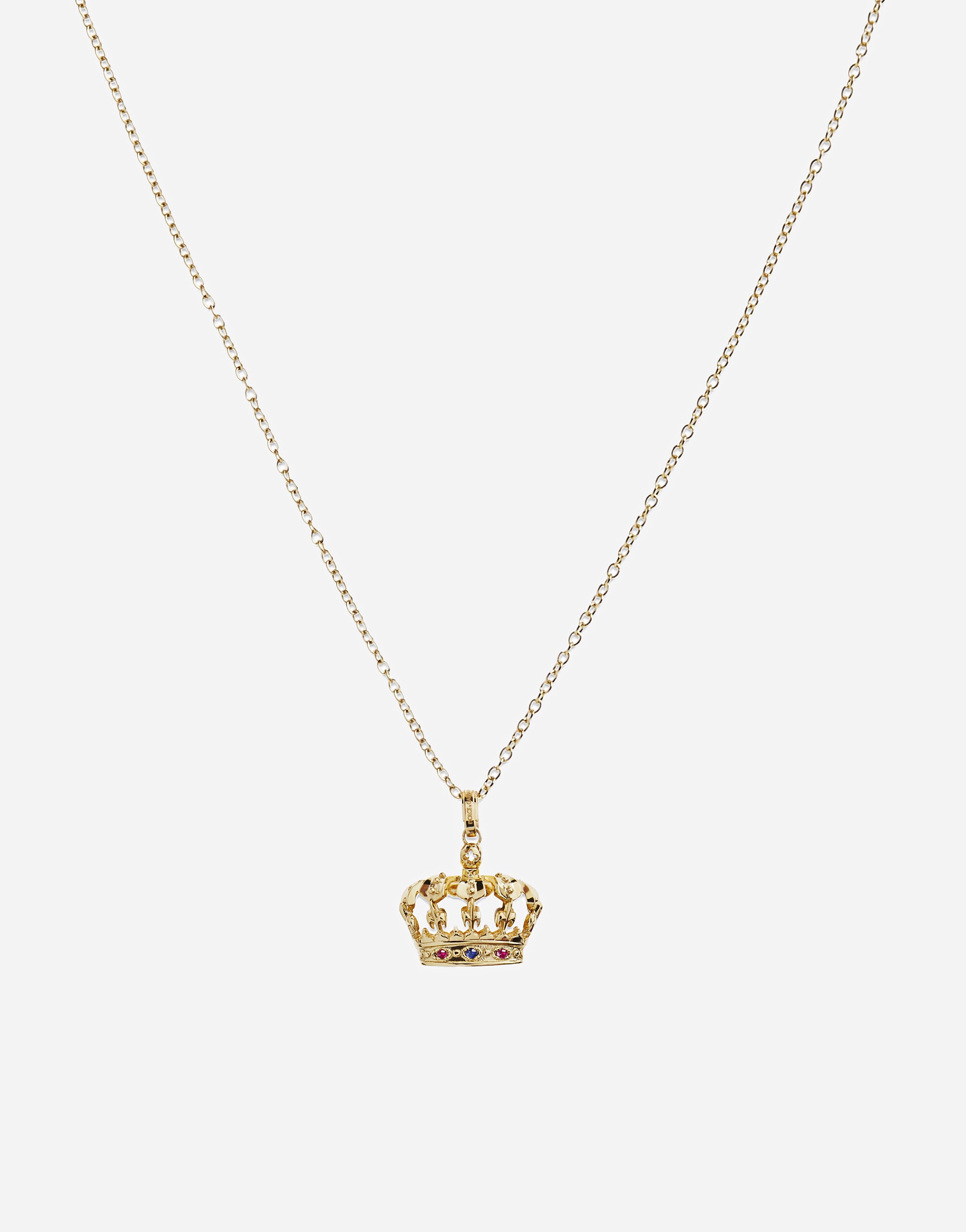 Crown yellow gold pendant - 2