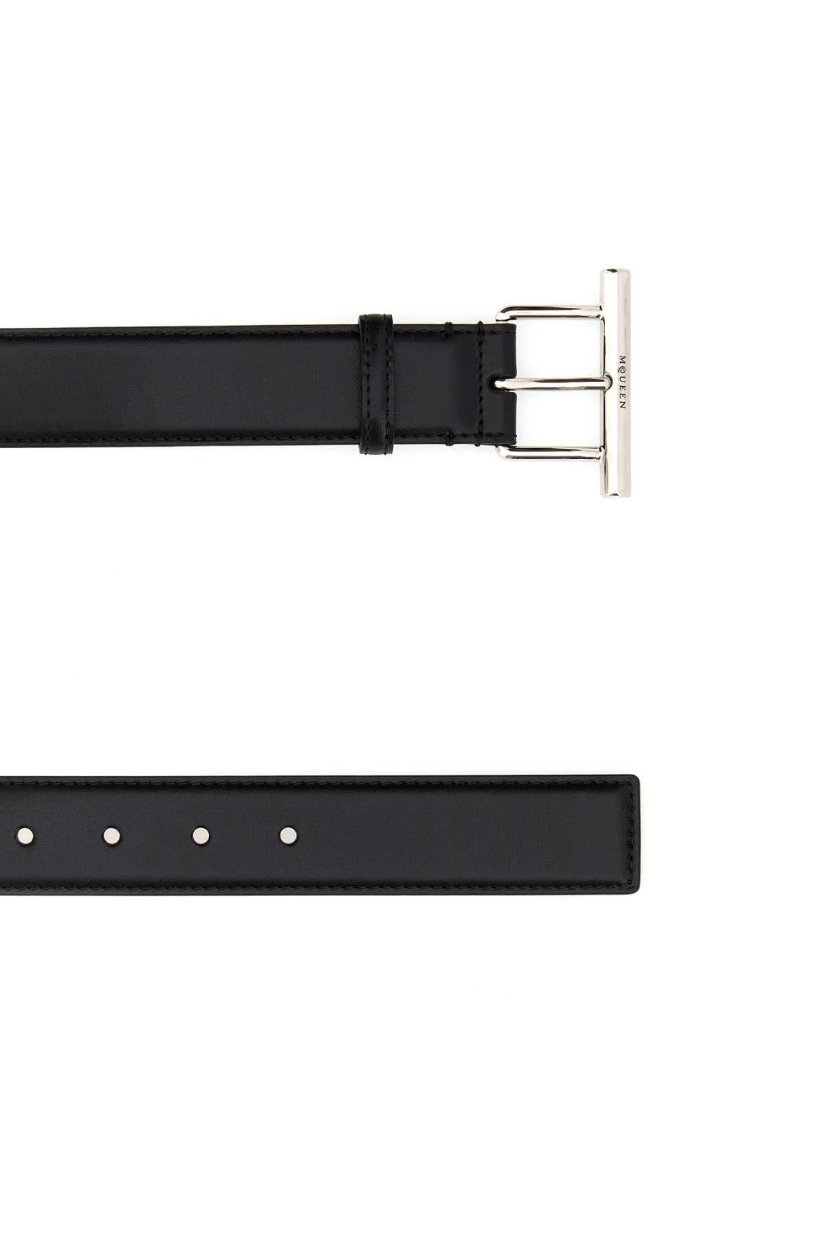 Alexander Mcqueen Women Black Leather Belt - 2