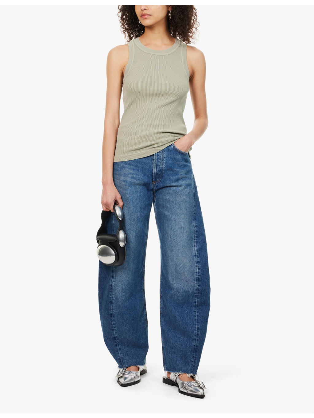 Luna Pieced faded-wash wide-leg high-rise organic-denim blend jeans - 2