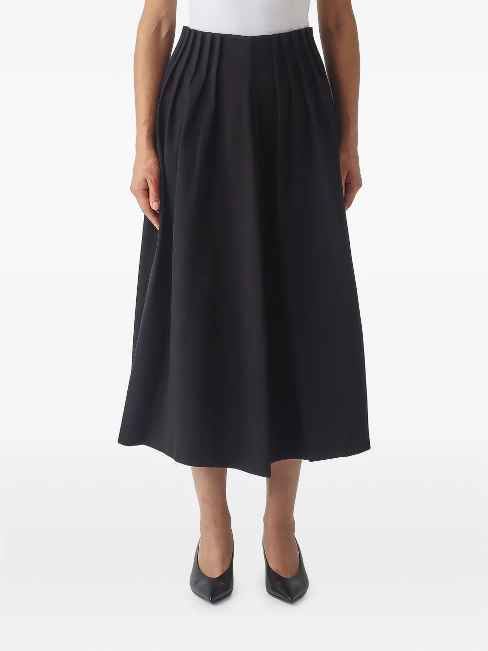 pleated A-line midi skirt - 1