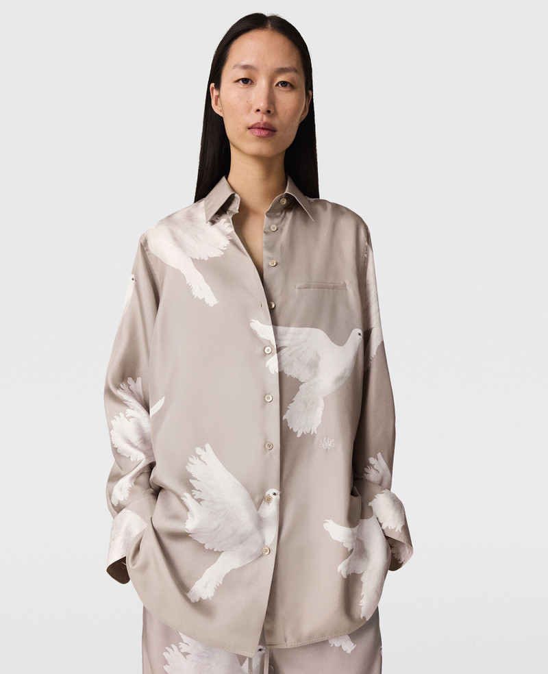 Oversized Dove Print Shirt 5