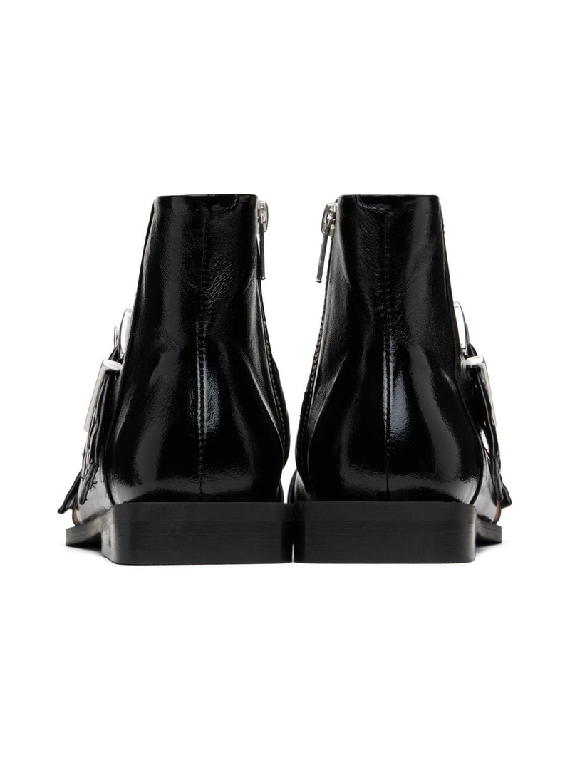 Black Feminine Buckle Flat Boots 2