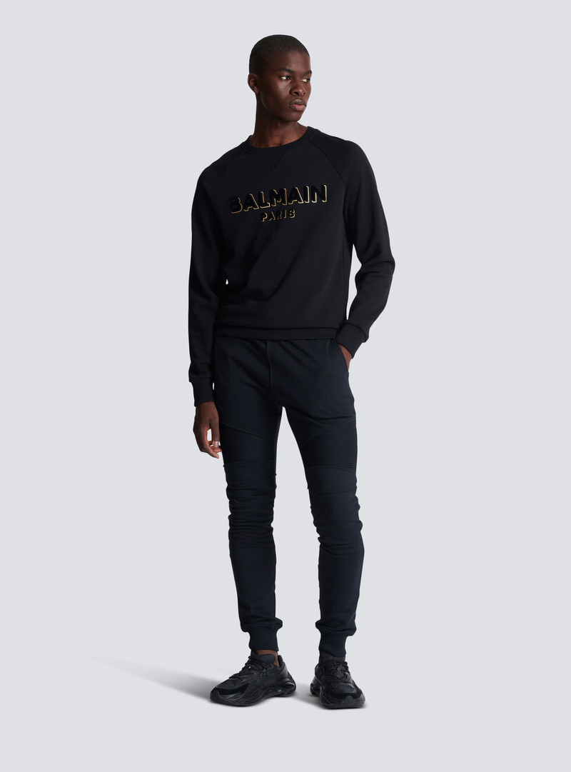 Balmain Metallic flocked Balmain sweatshirt outlook