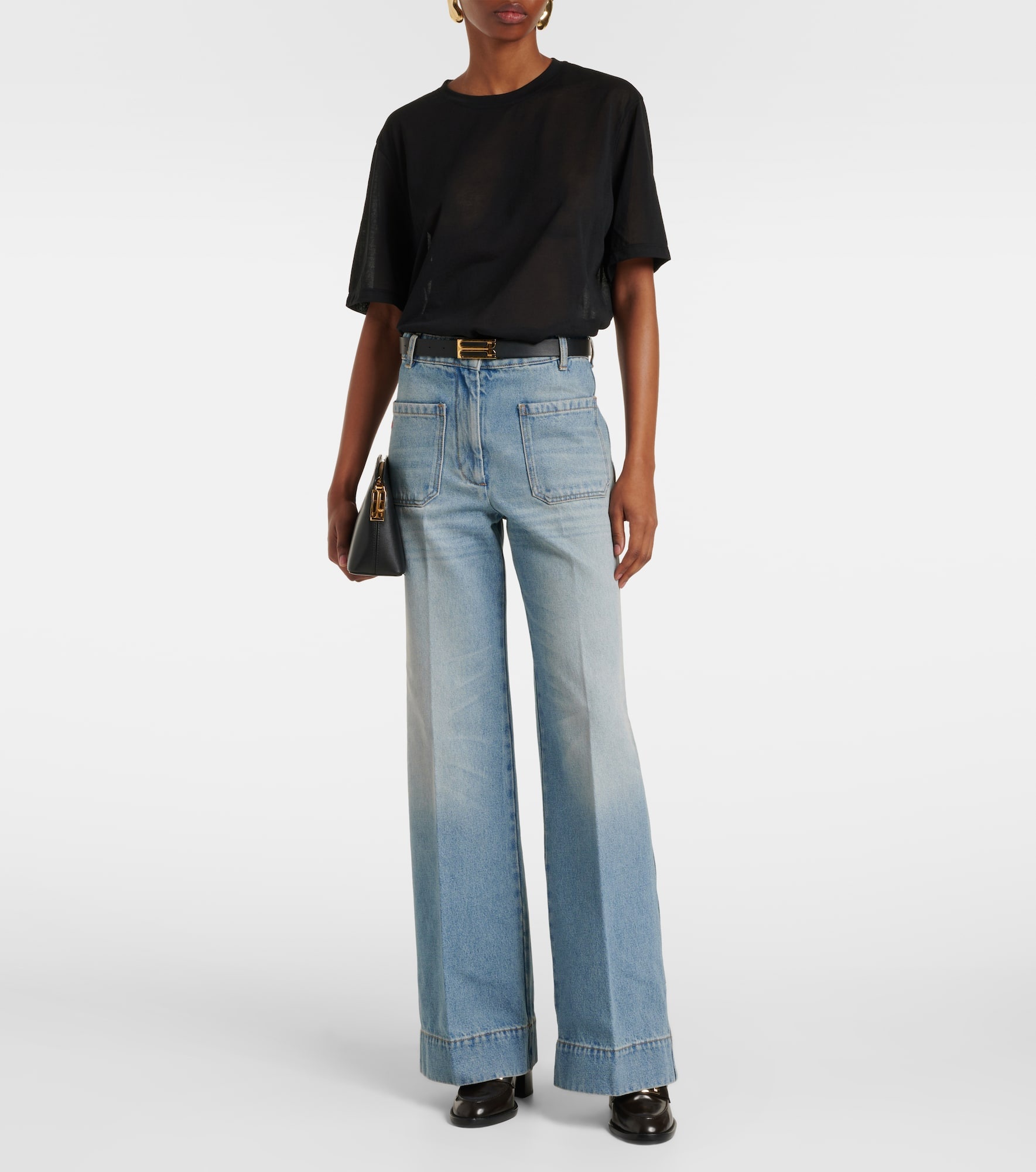 Cotton-blend crêpe T-shirt - 2