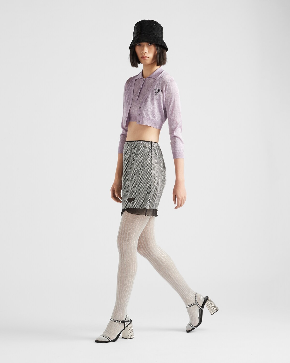 Cropped lurex cardigan - 2