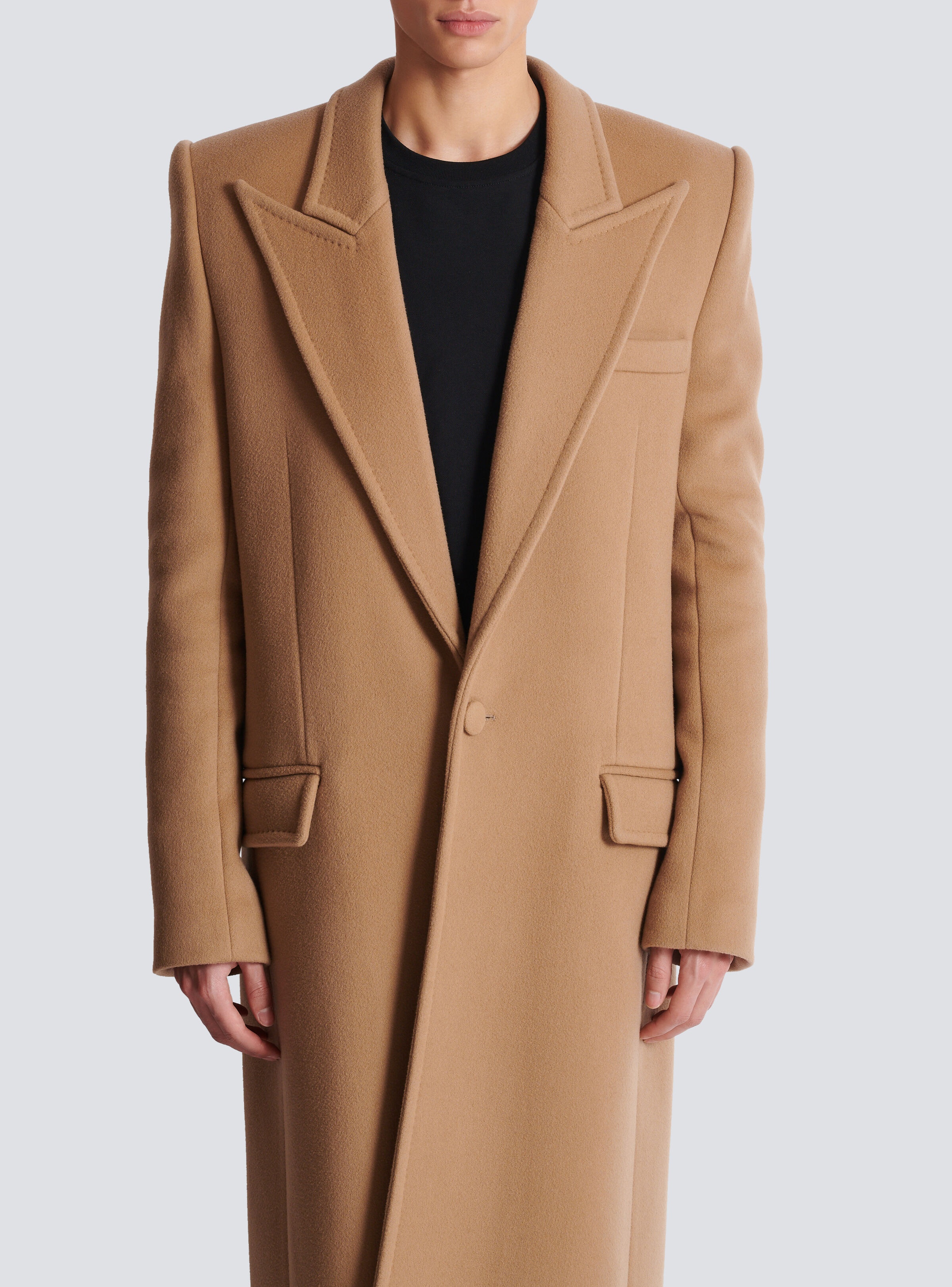 Long wool and cashmere coat - 5