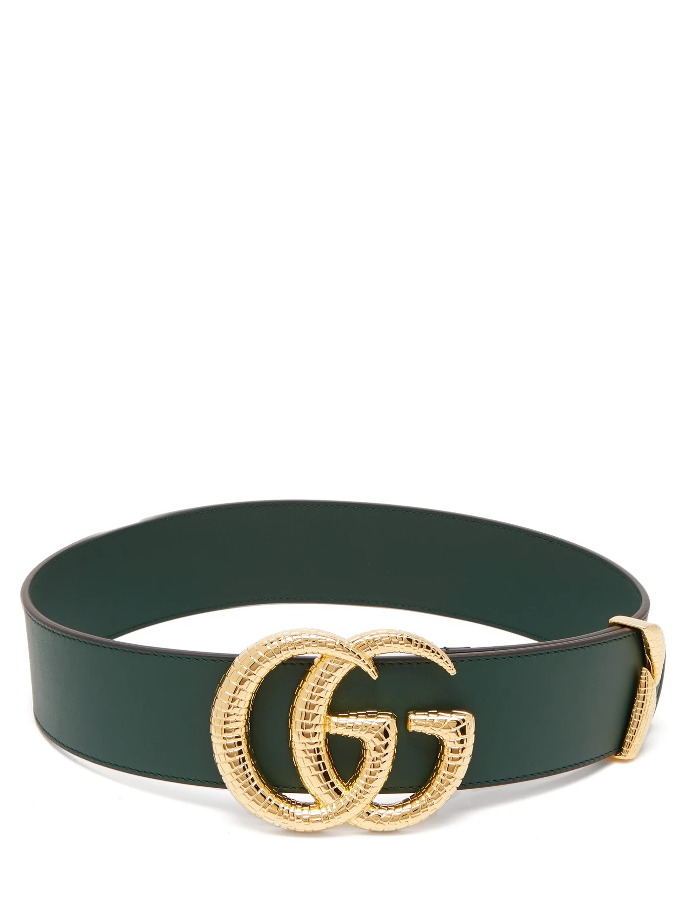 GG snakeskin-effect logo wide leather belt - 3