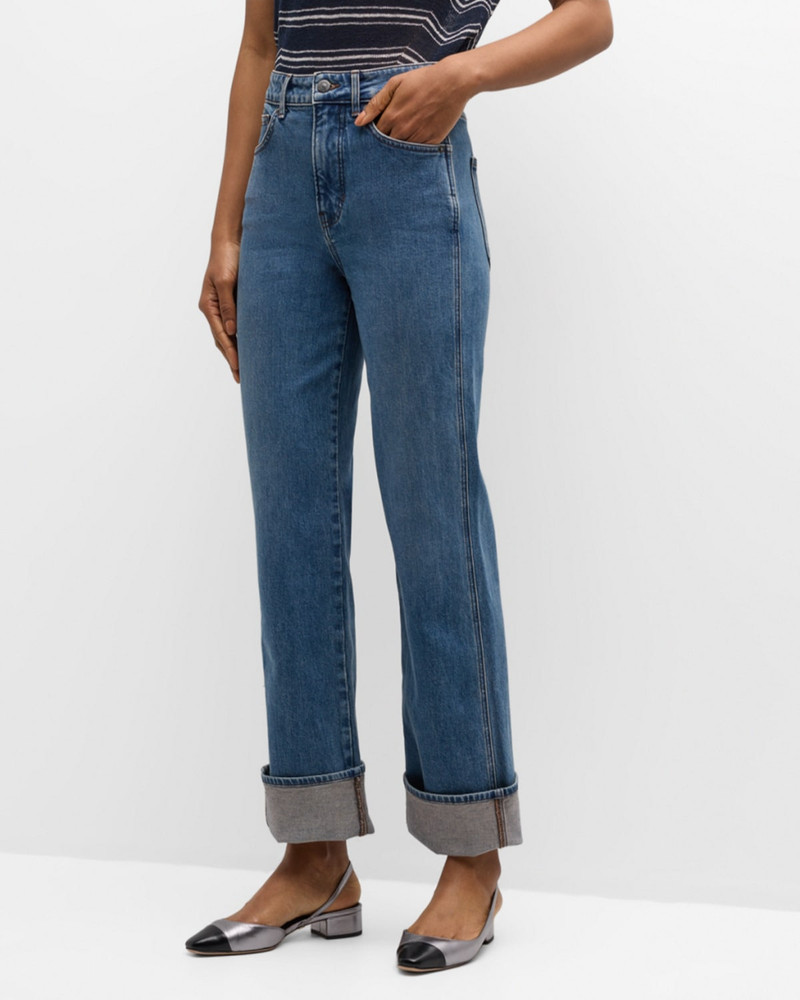 VERONICA BEARD Dylan Straight-Leg Cuffed Jeans outlook