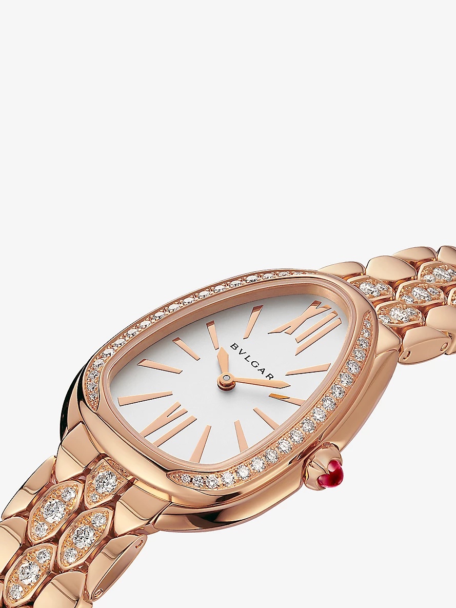 Serpenti Seduttori 18ct rose-gold and brilliant-cut diamond quartz watch - 2