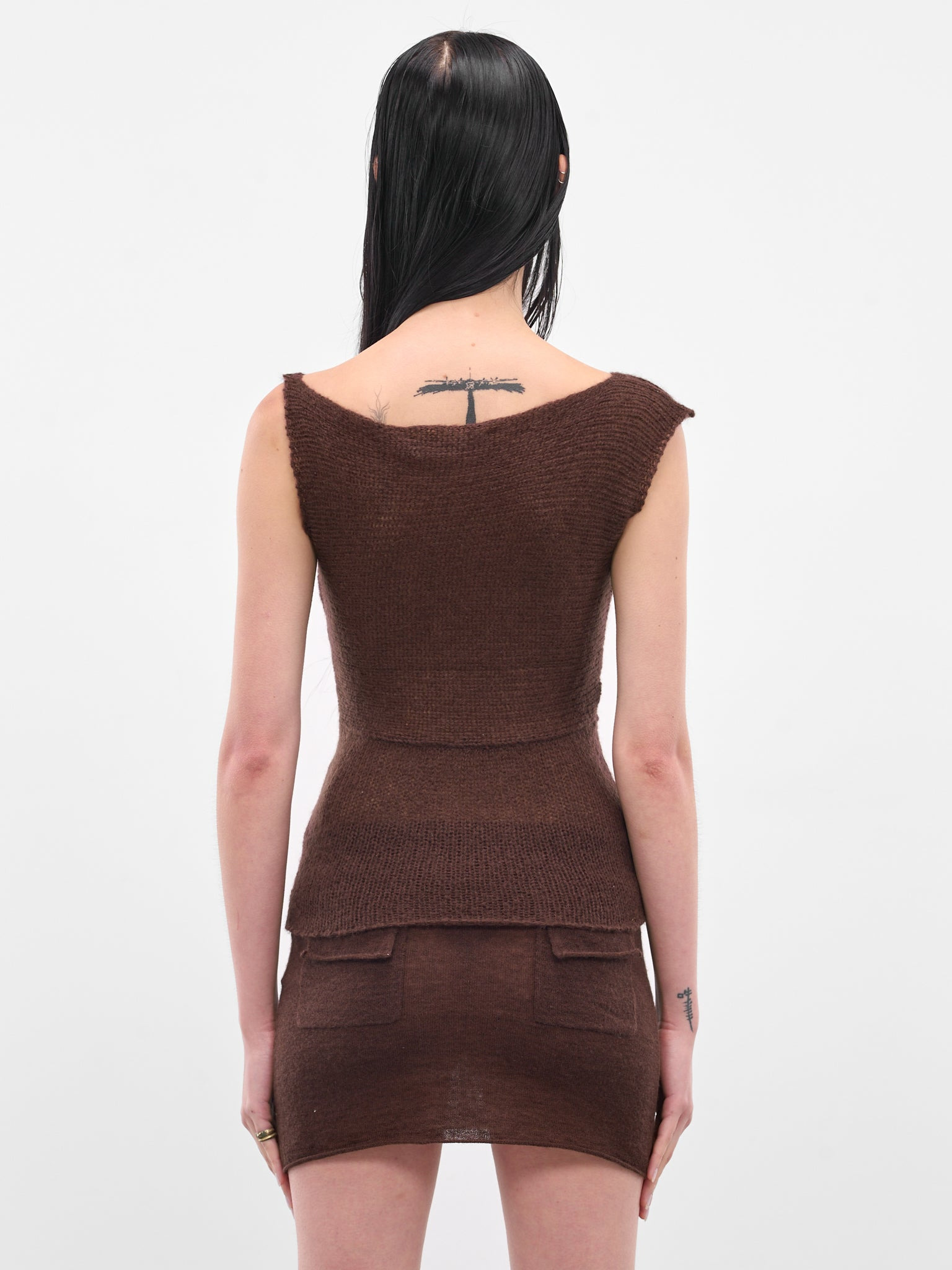 Brown Blaine Sleeveless Knit Top - 3