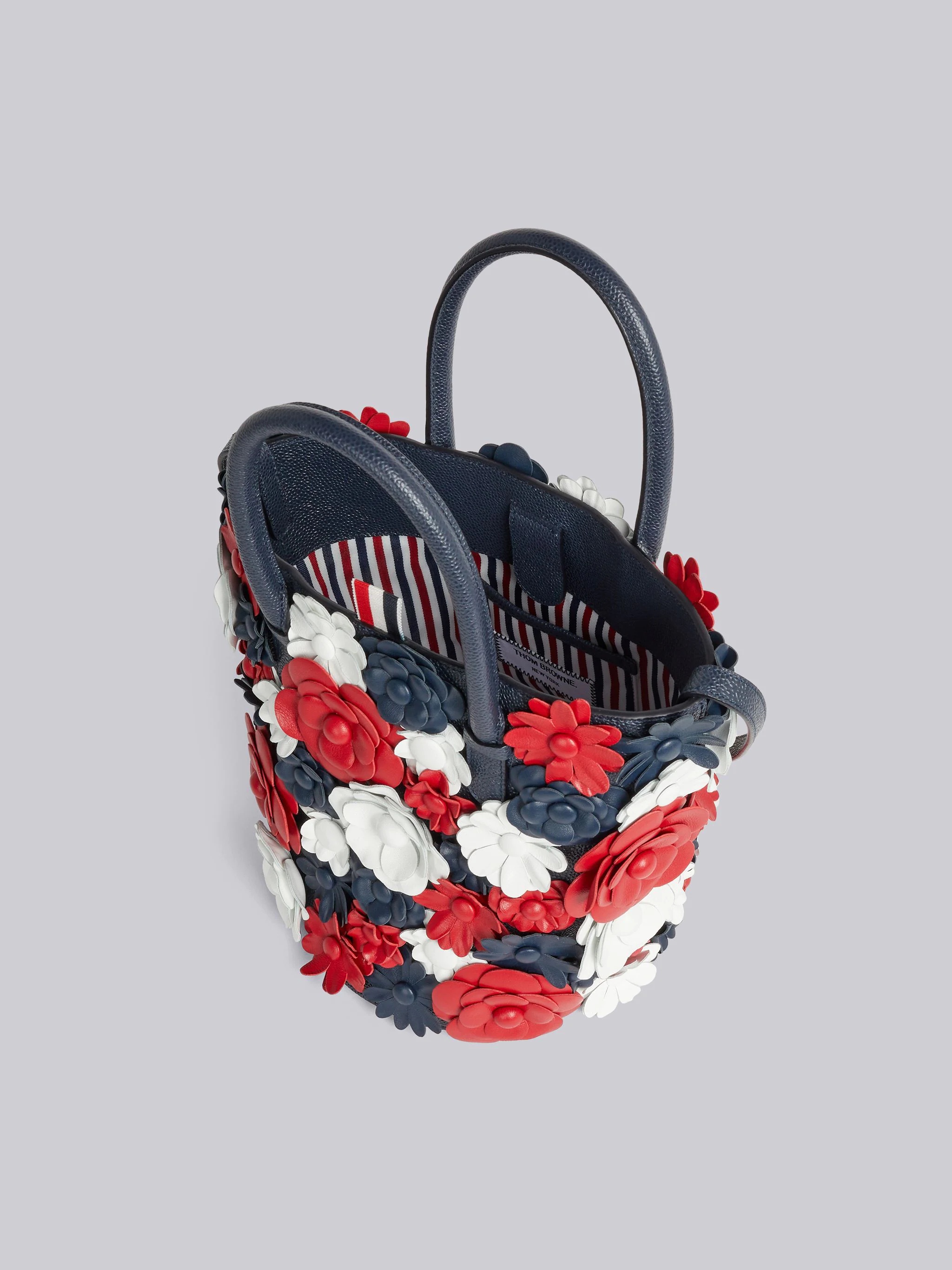 Multicolor Calf Flower Bloom Shoulder Strap Mini Bucket Bag - 5