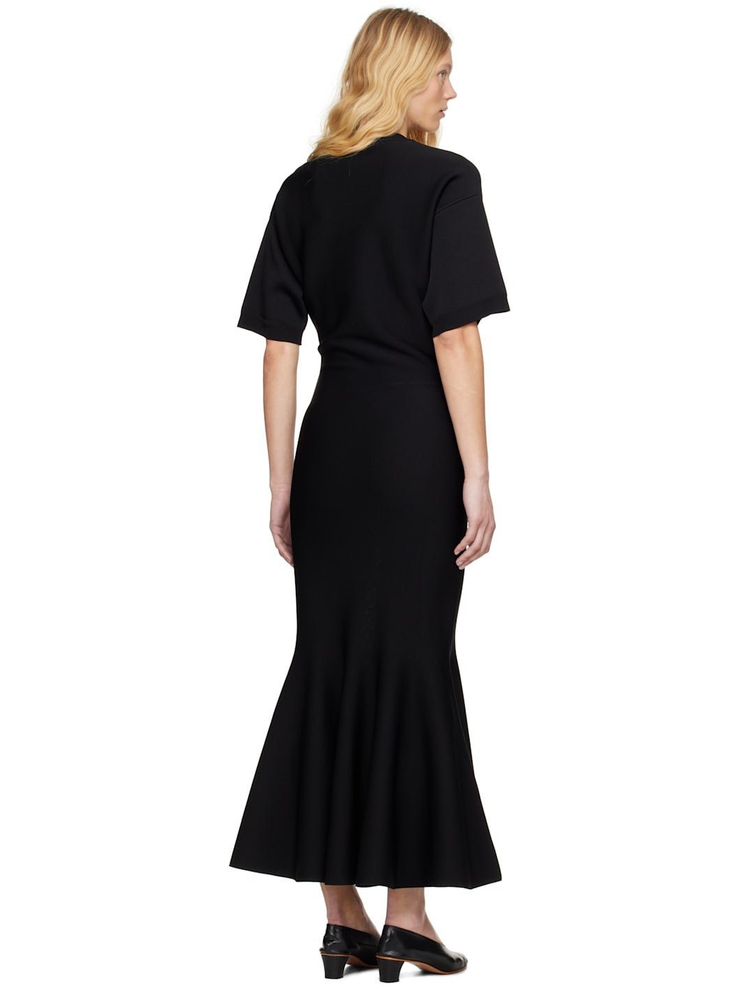 Black Godet Maxi Dress - 3