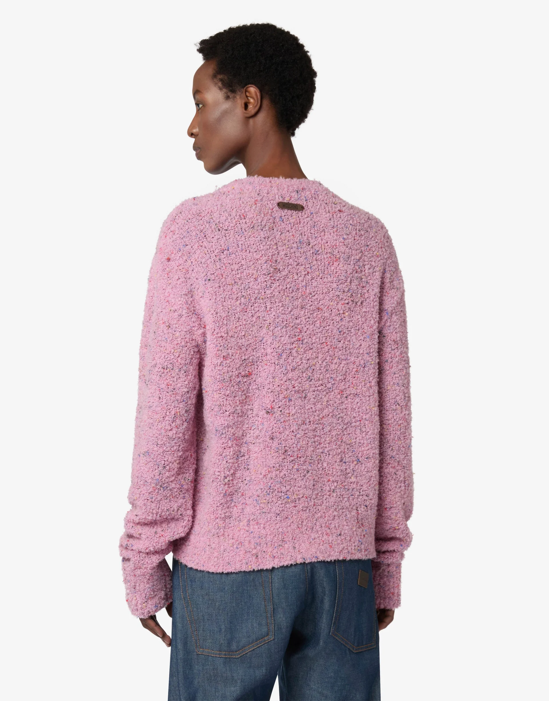 MOSCHINO TEDDY BEAR BOUCLÉ WOOL-BLEND SWEATER - 1