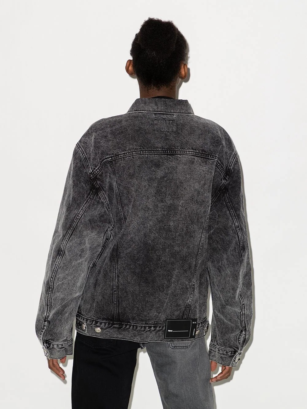 logo patch denim jacket - 3