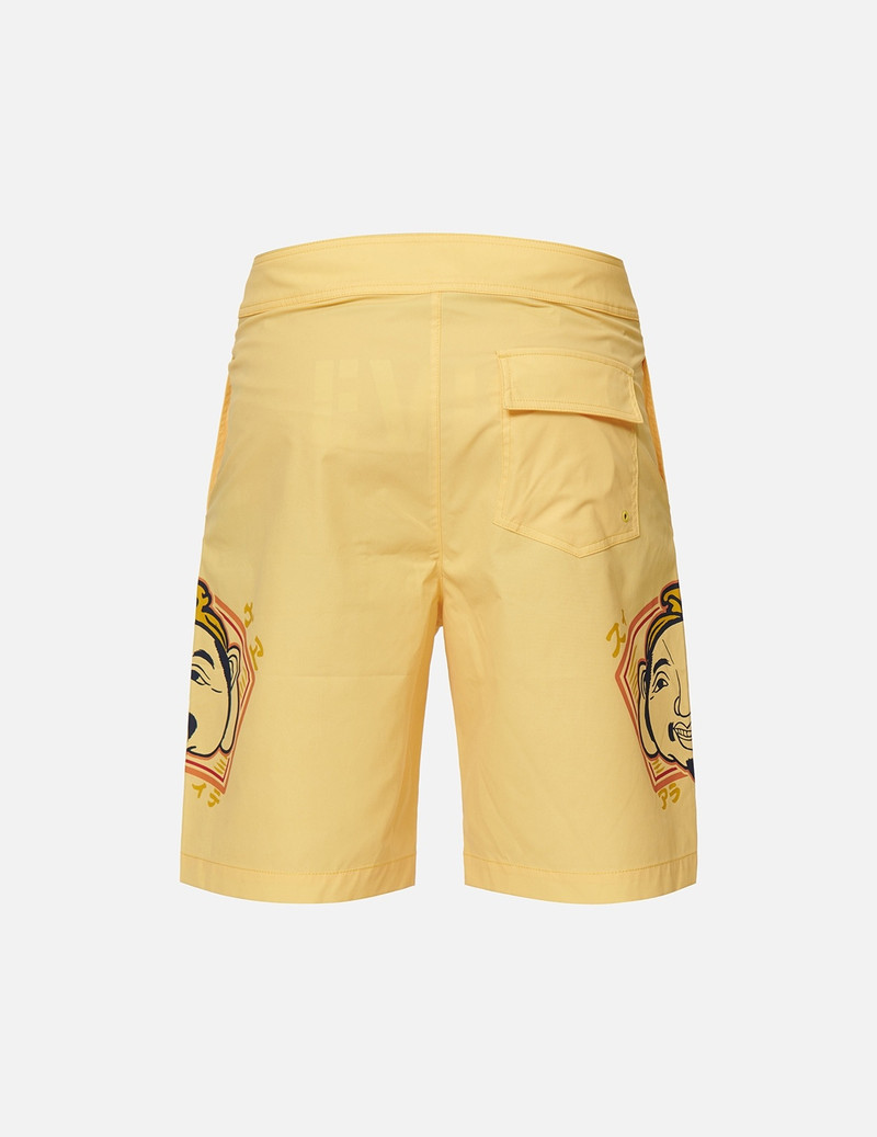 GODHEAD MOTIF PRINT BOARD SHORTS 2