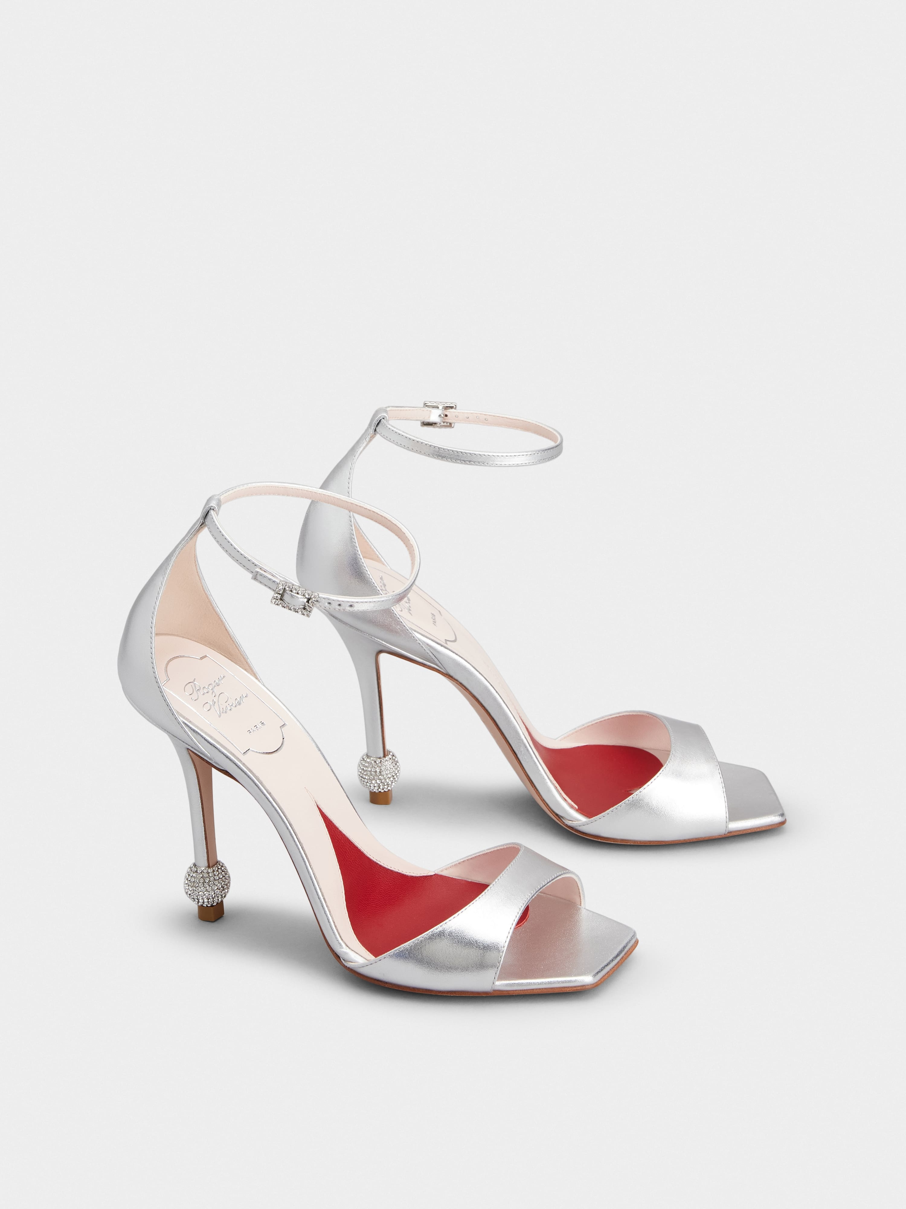 Jewel Heel Sandals in leather - 2