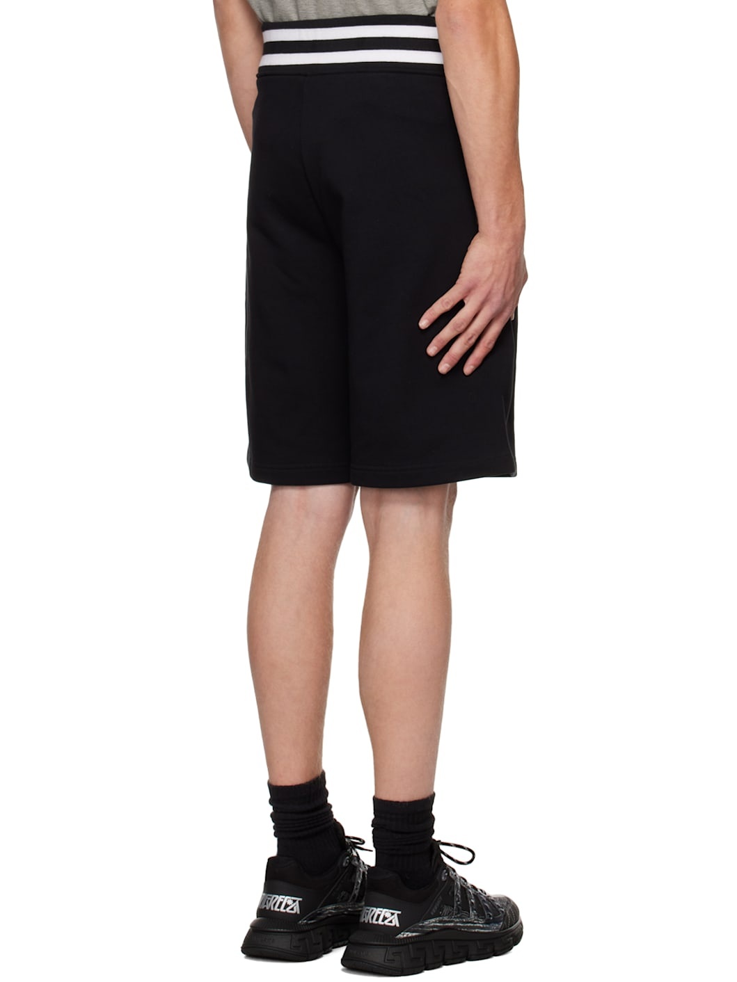 Black V-Emblem Shorts - 3