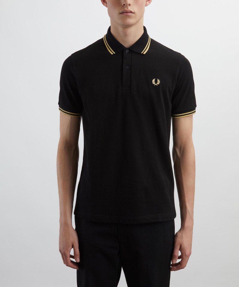 Fred Perry Black M12 Twin Tipped Polo Shirt outlook