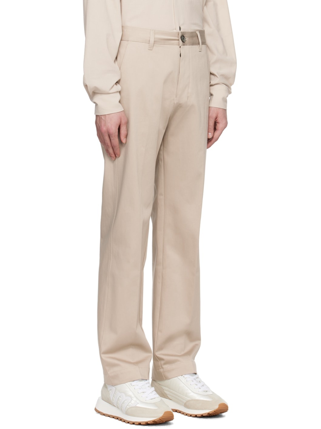 Beige Button-Fly Trousers - 2