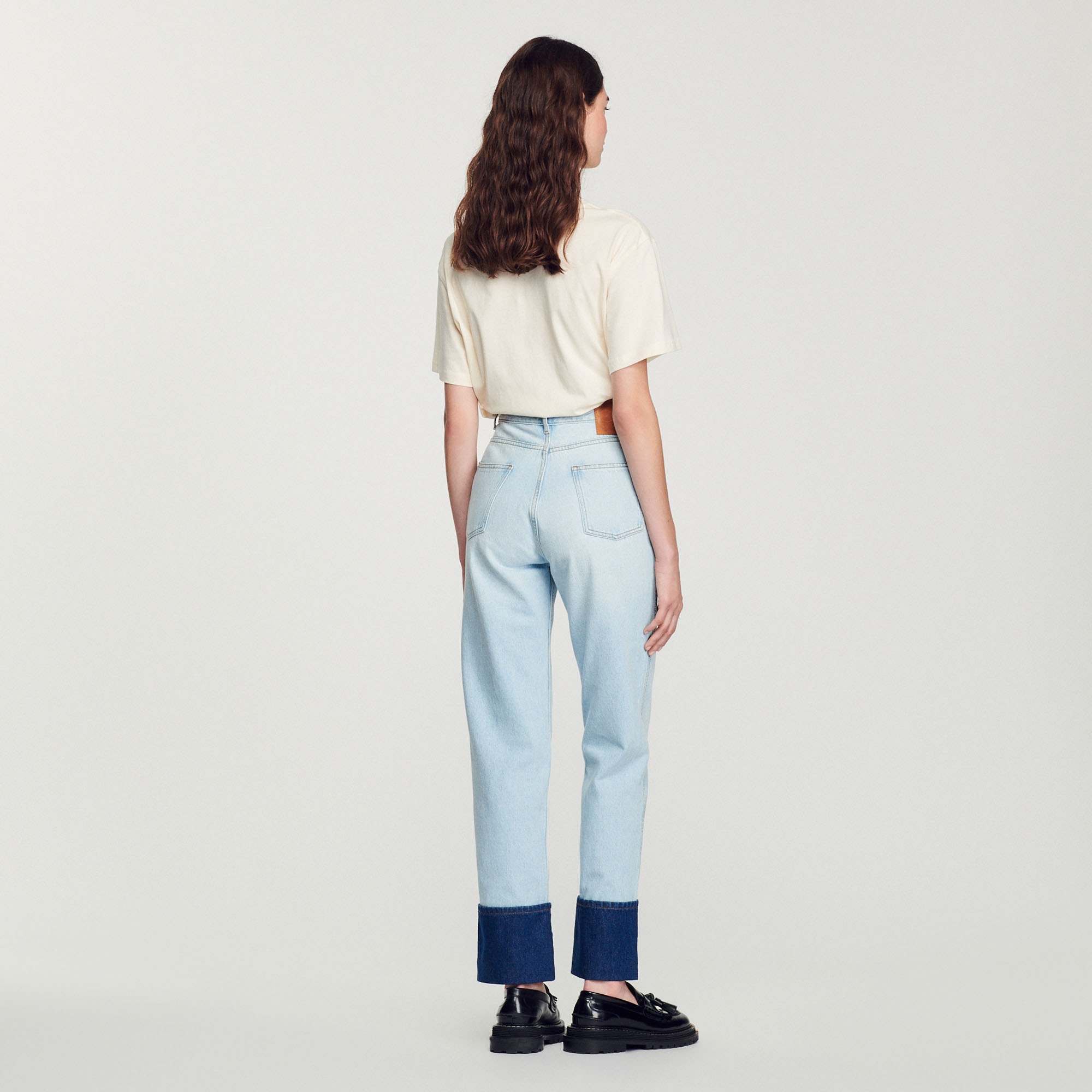 Faded jeans with contrasting cuffs - 6