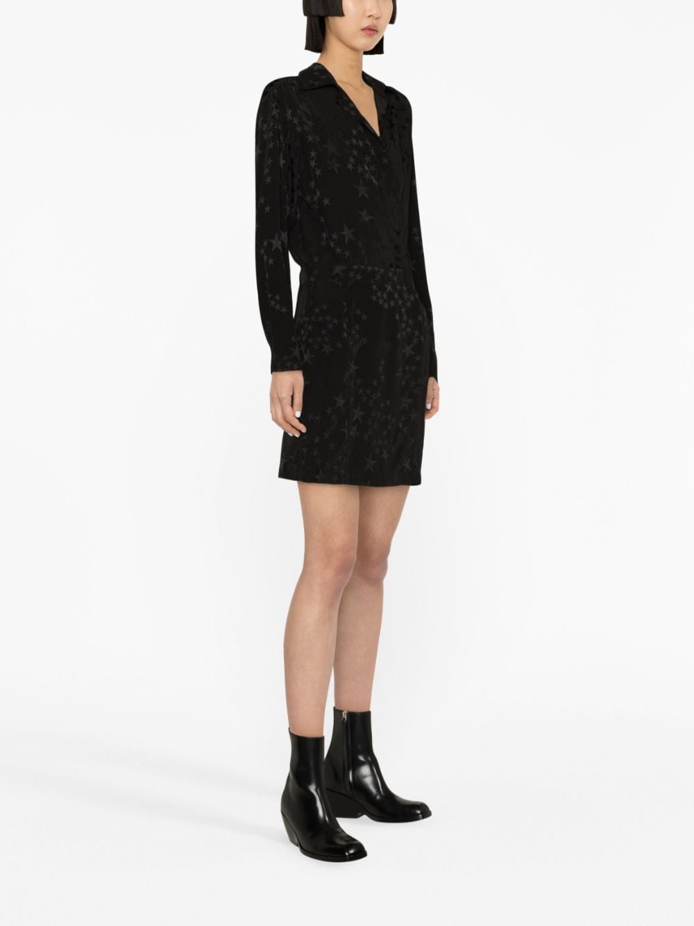 star silk-jacquard minidress - 3