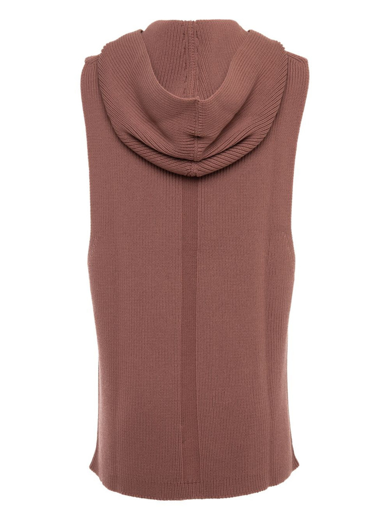 Rick Owens ribbed tank hoodie outlook