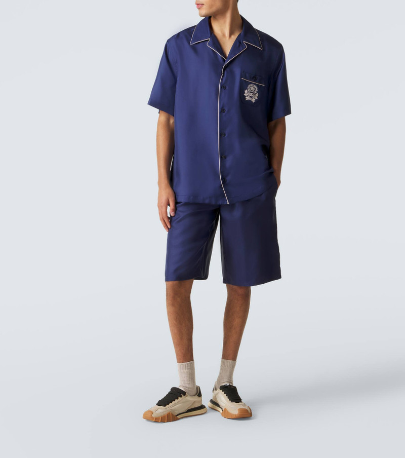 Dolce & Gabbana Logo silk satin bowling shirt outlook