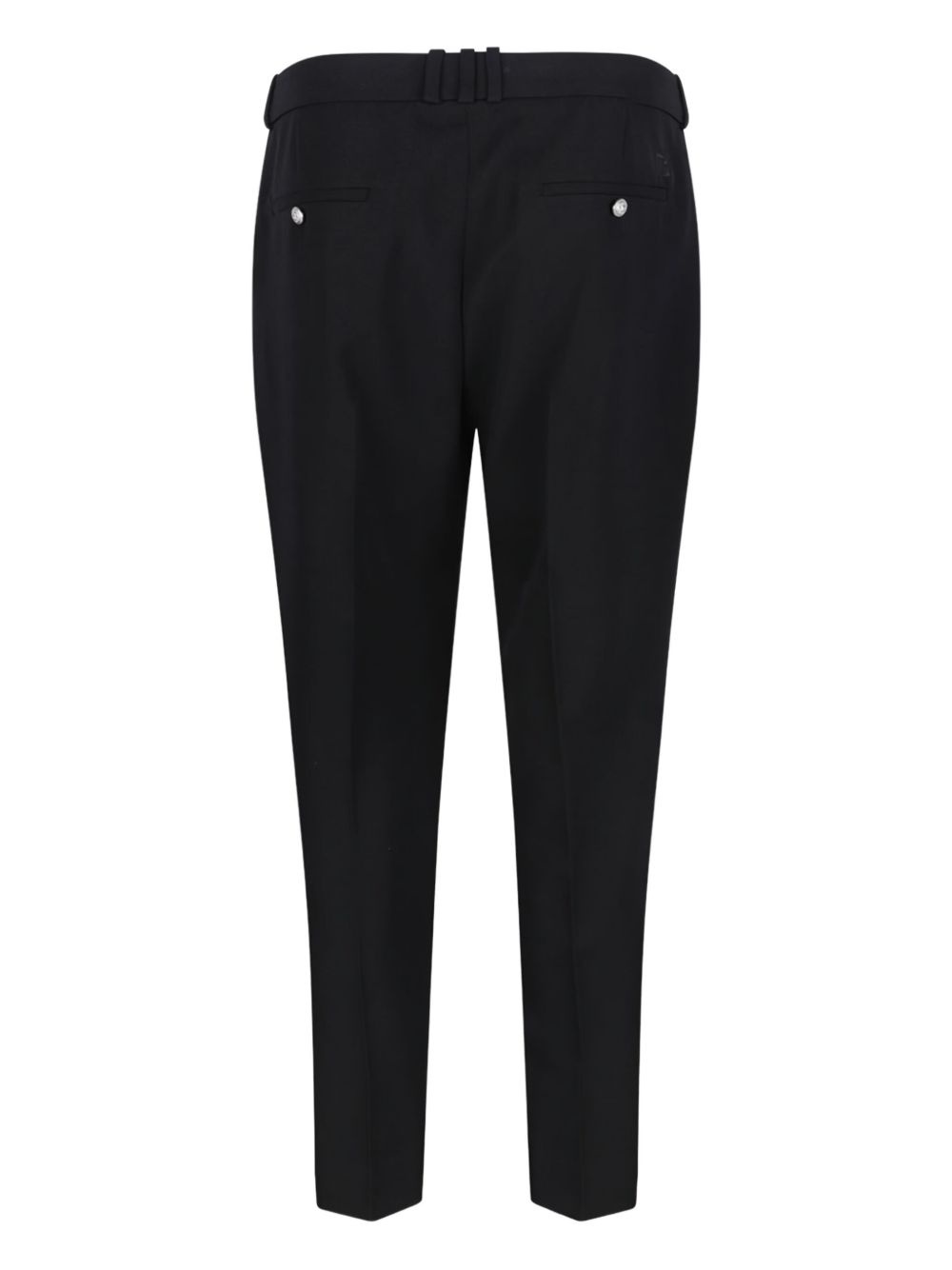 button-fastening wool trousers - 2
