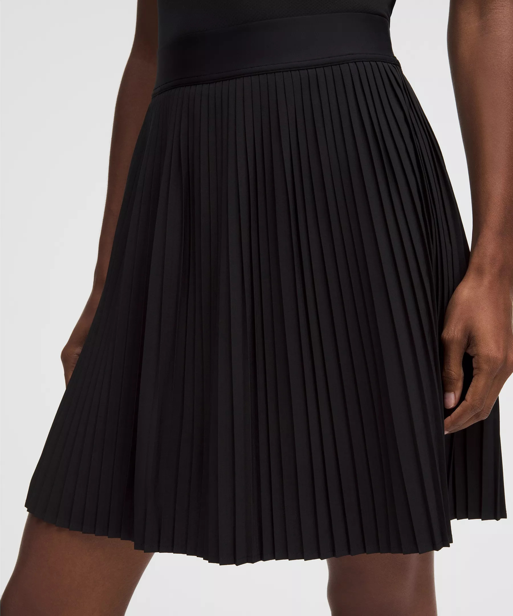 Pleated High-Rise Knee-Length Tennis Skirt - 4