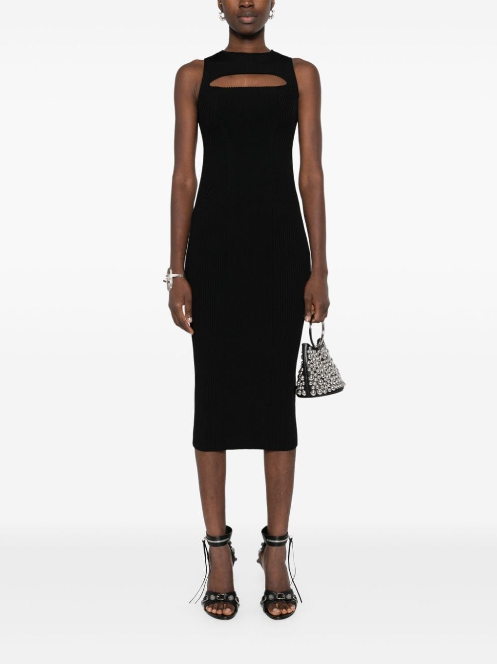 cut-out ribbed maxi dress - 2