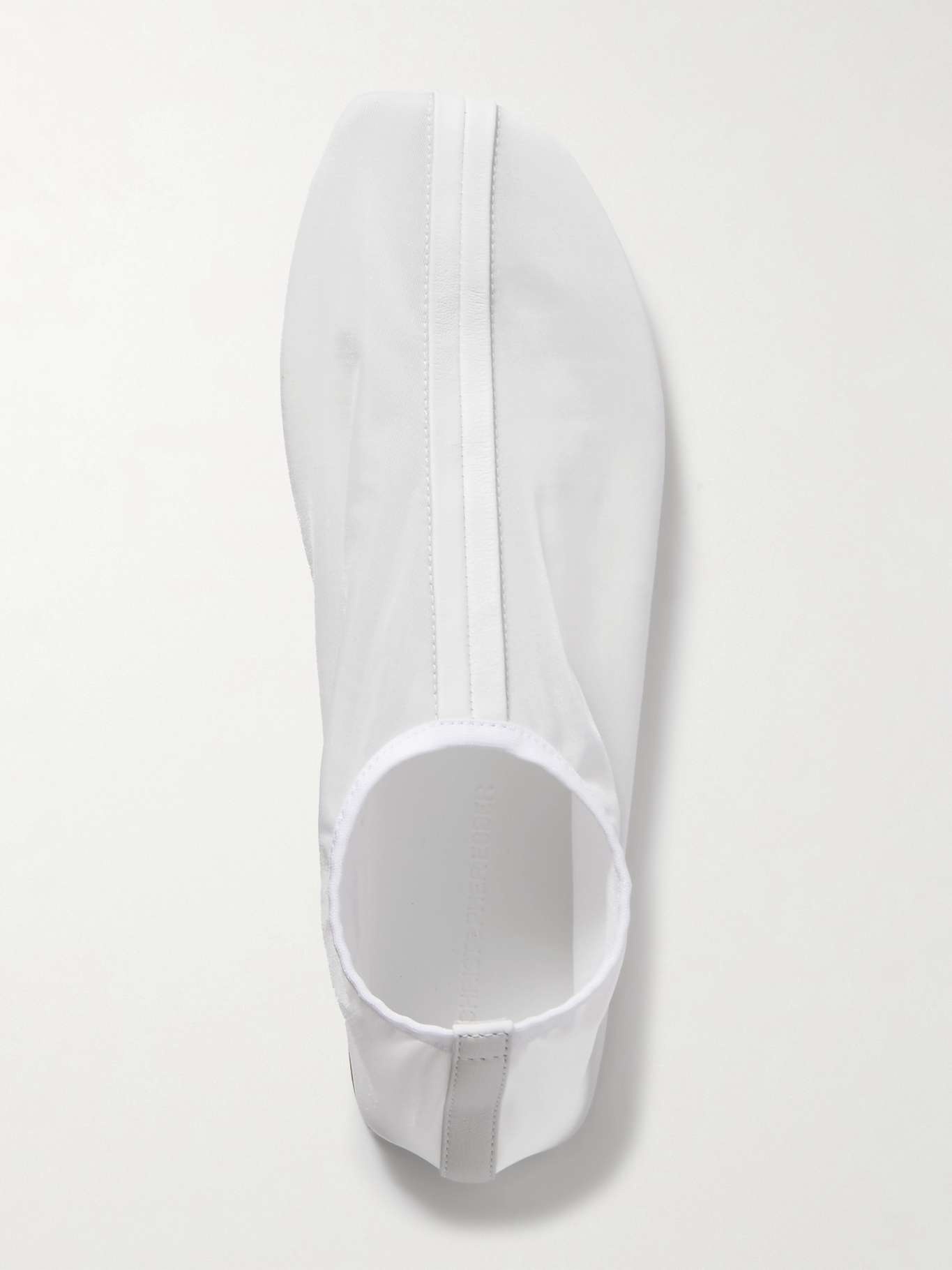 Leather-trimmed mesh ballet flats - 6