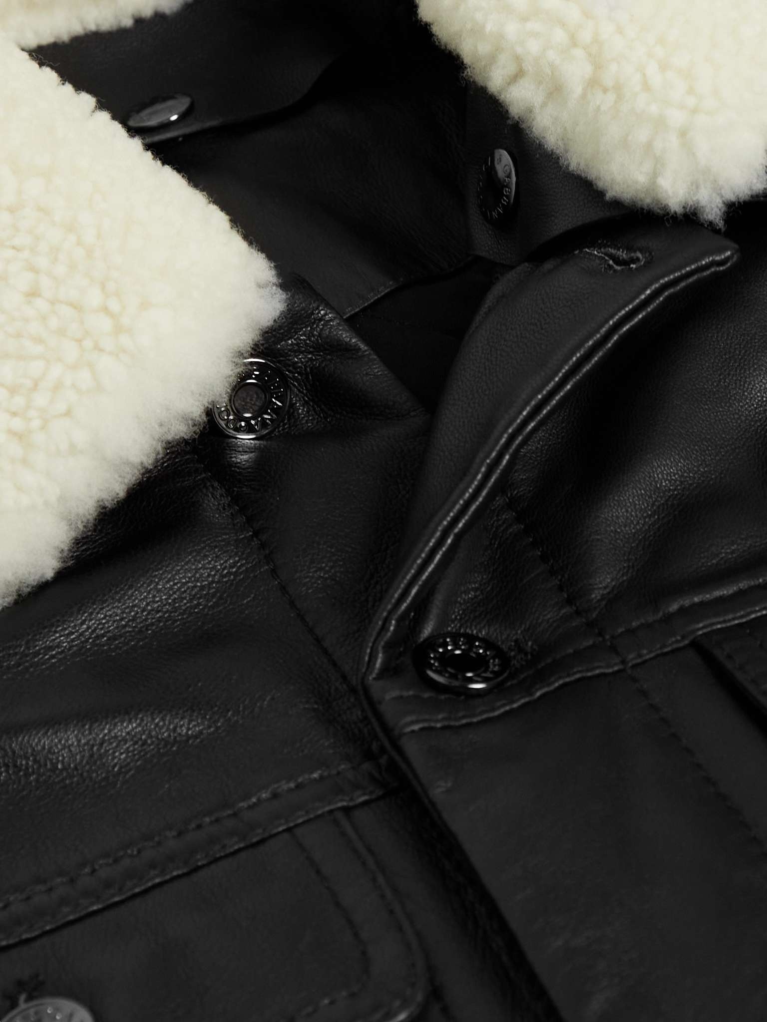 Shearling-Trimmed Padded Leather Jacket - 5