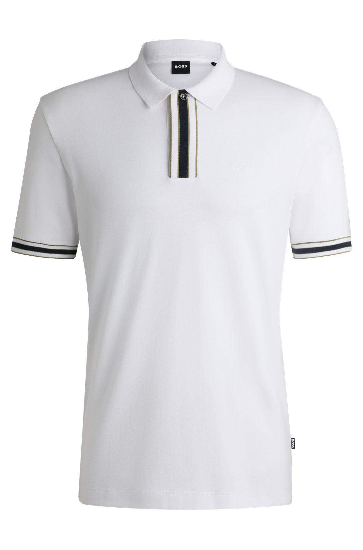 INTERLOCK-COTTON POLO SHIRT WITH CONTRAST TIPPING - 1