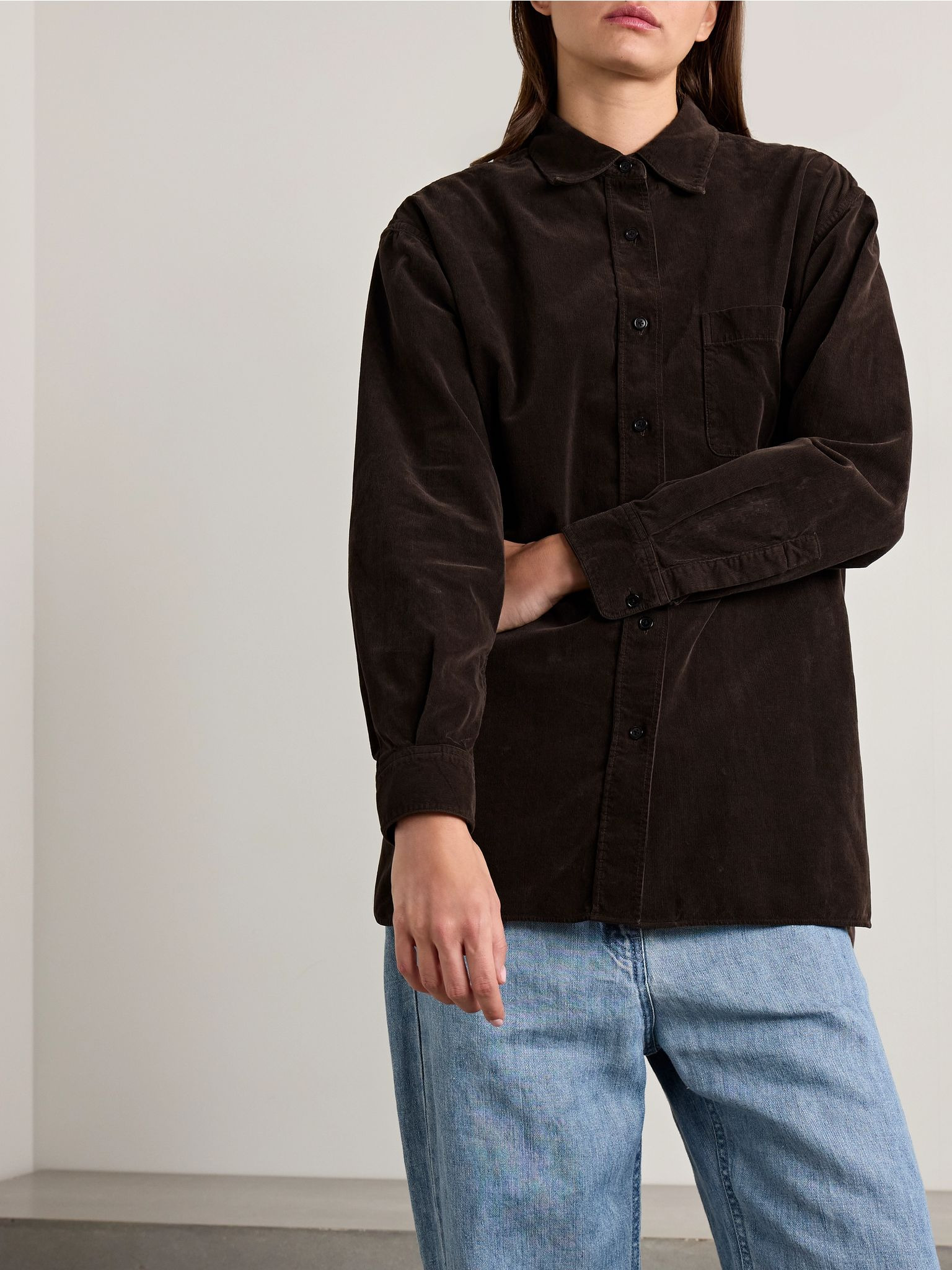 Nesson cotton-corduroy shirt Brown - 3
