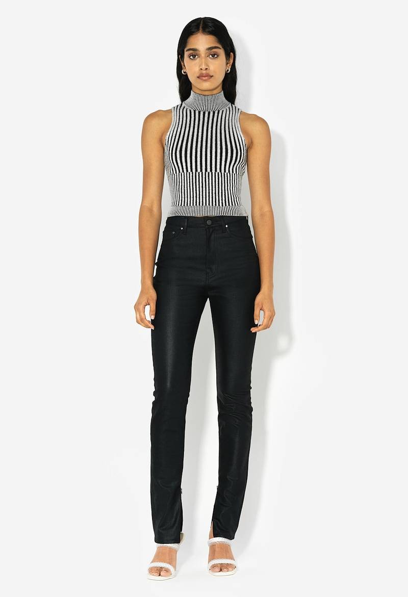 John Elliott SILK COTTON RIB MOCK NECK TOP outlook