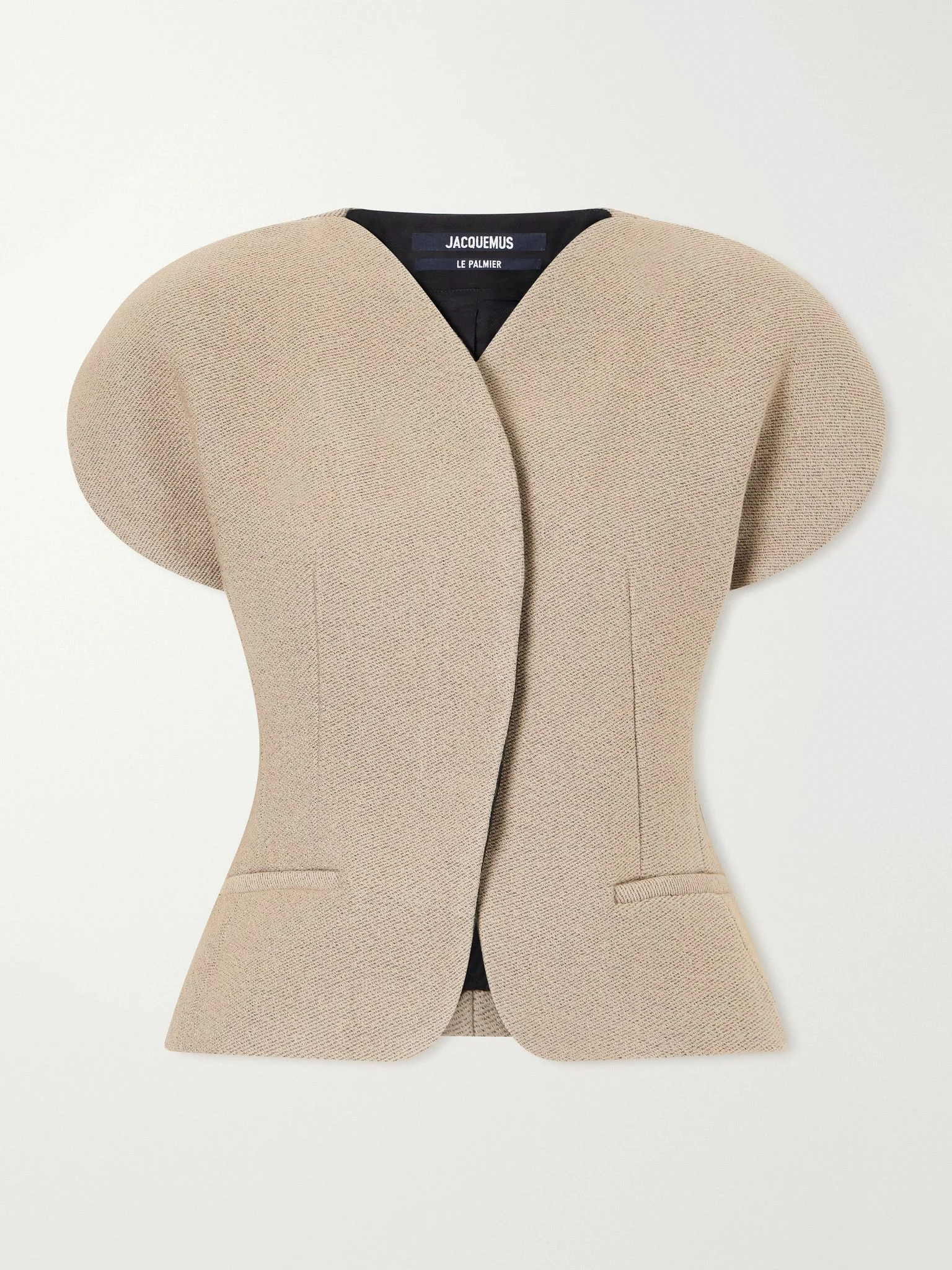 La Veste Oval wool-blend blazer Beige - 1