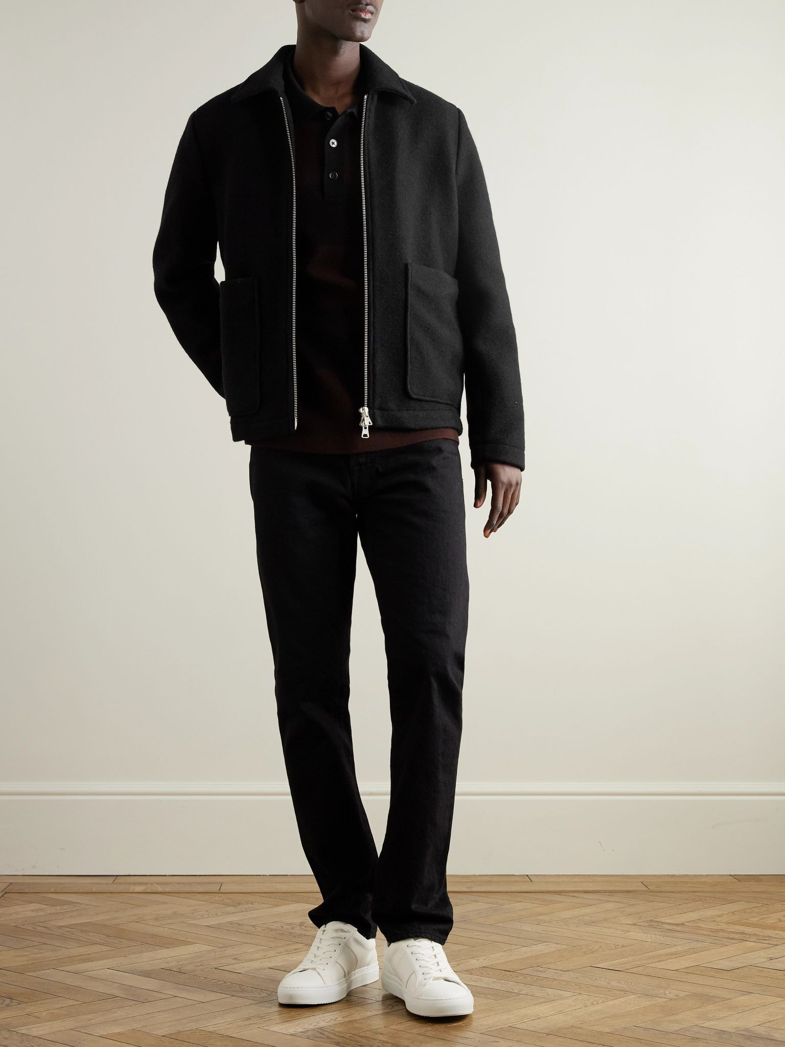 Gael 8267 Brushed Wool-Blend Jacket Black - 2